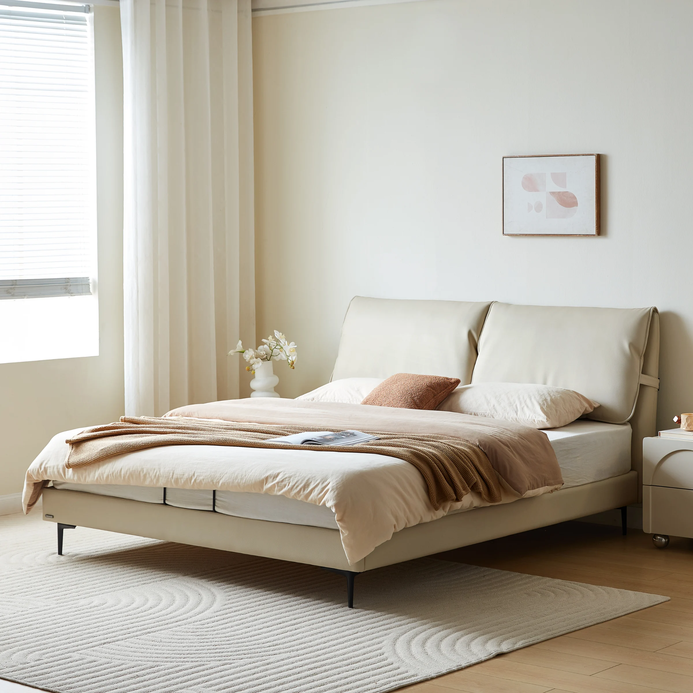 Linspire Beacon Super King Bed Frame, Off-White