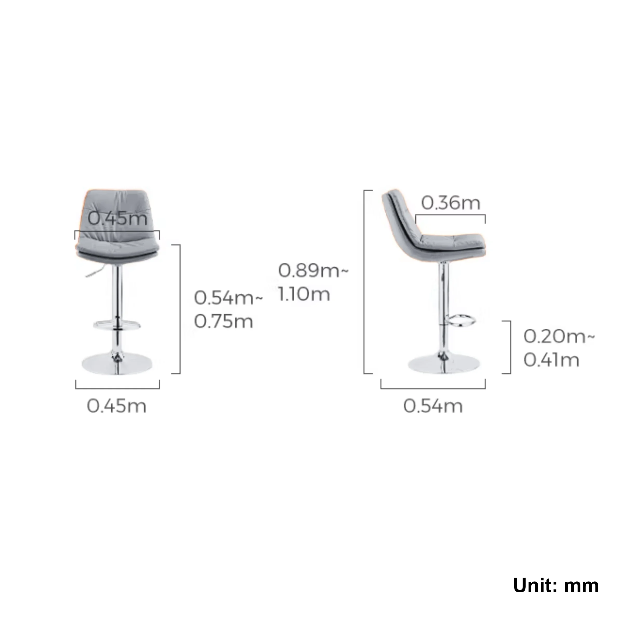 Linspire Peak Height Adjustable Bar Chair, Orange