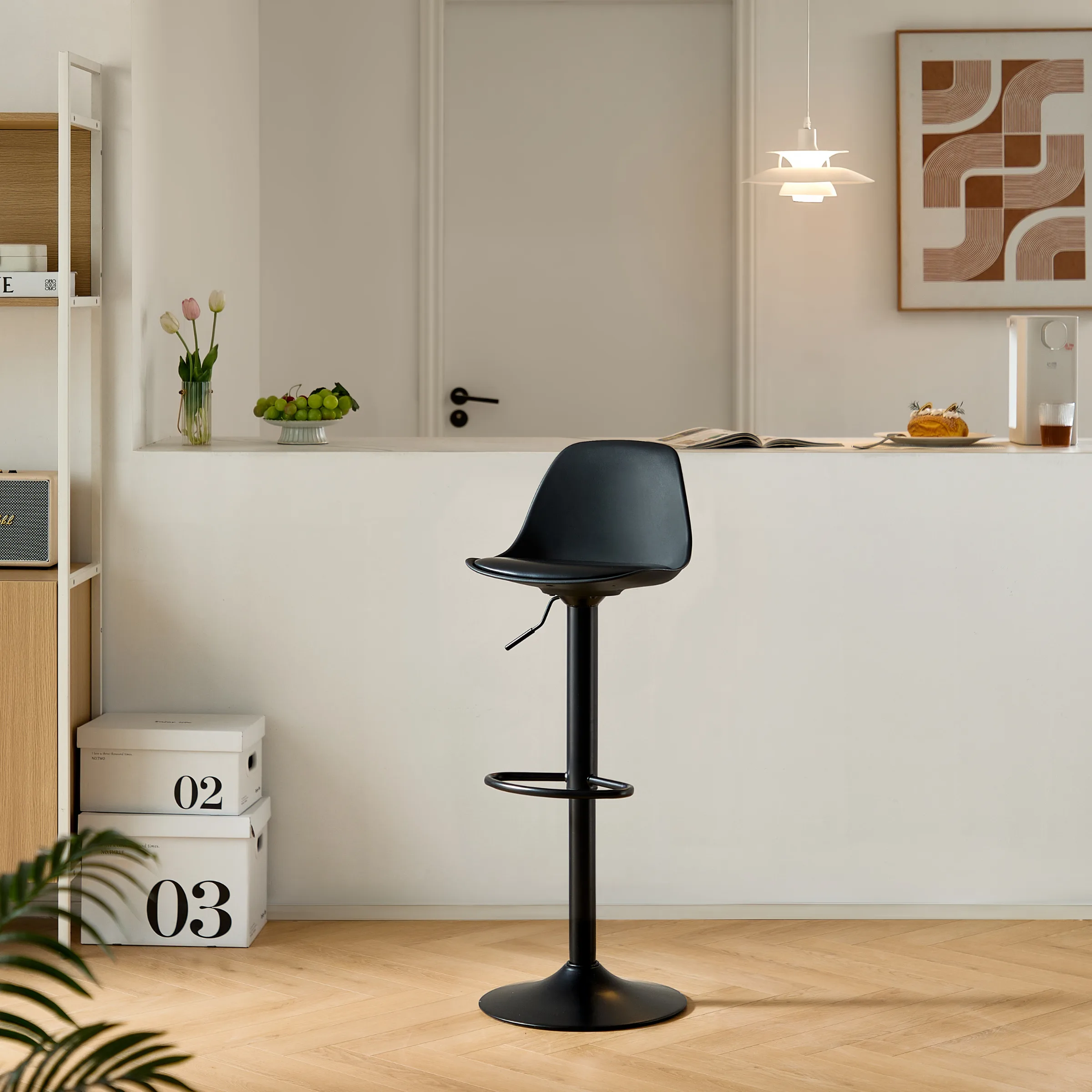 Linspire Perch Height Adjustable Bar Chair, Black