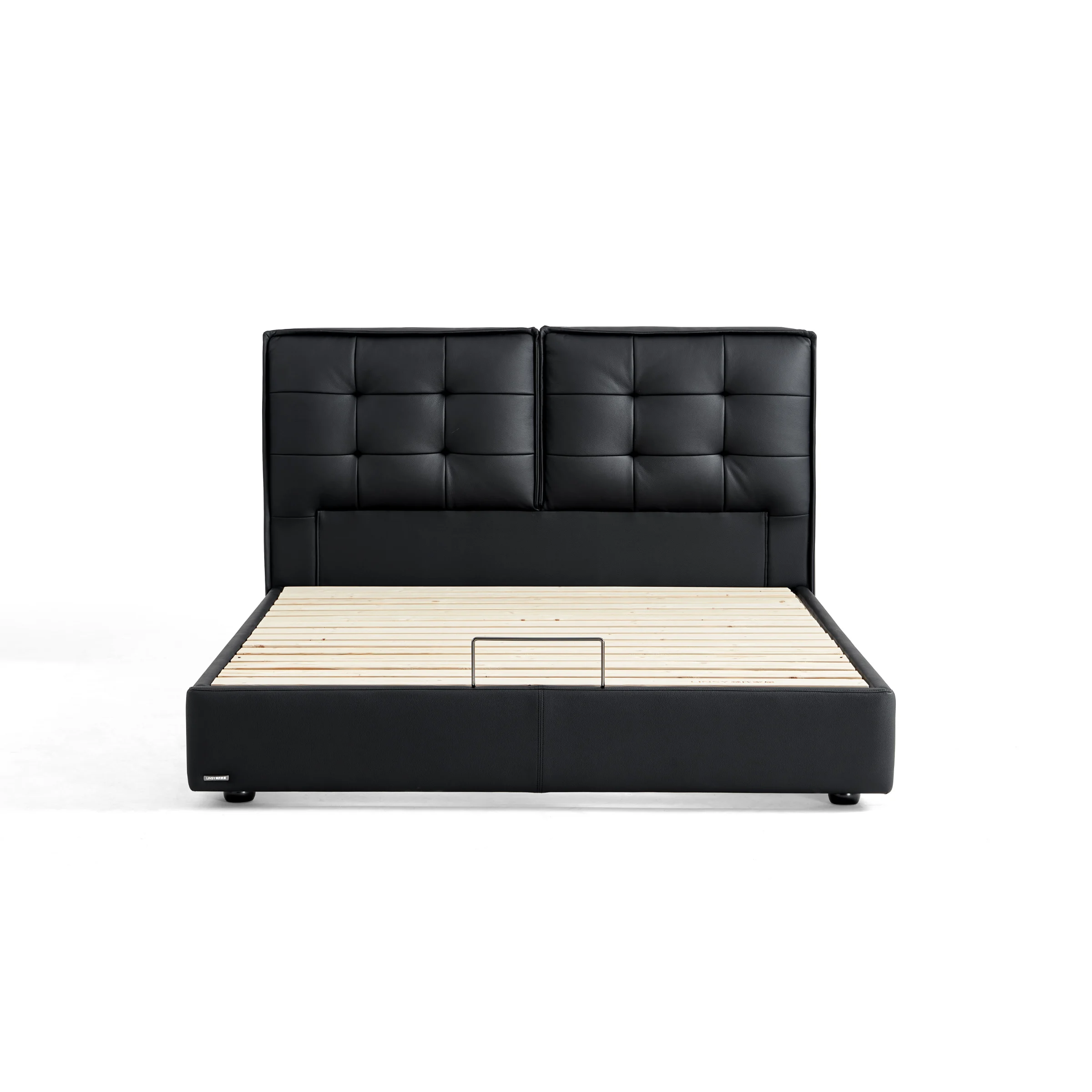 Linspire Obsidian Leather Small Queen Bed Frame
