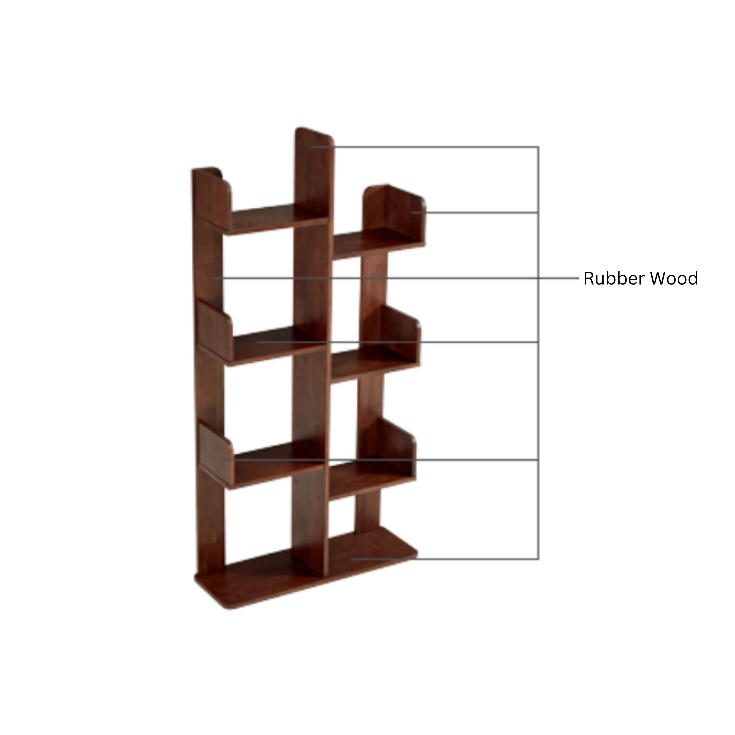 Linspire Matrix Solid Wood Bookshelf, 0.6m