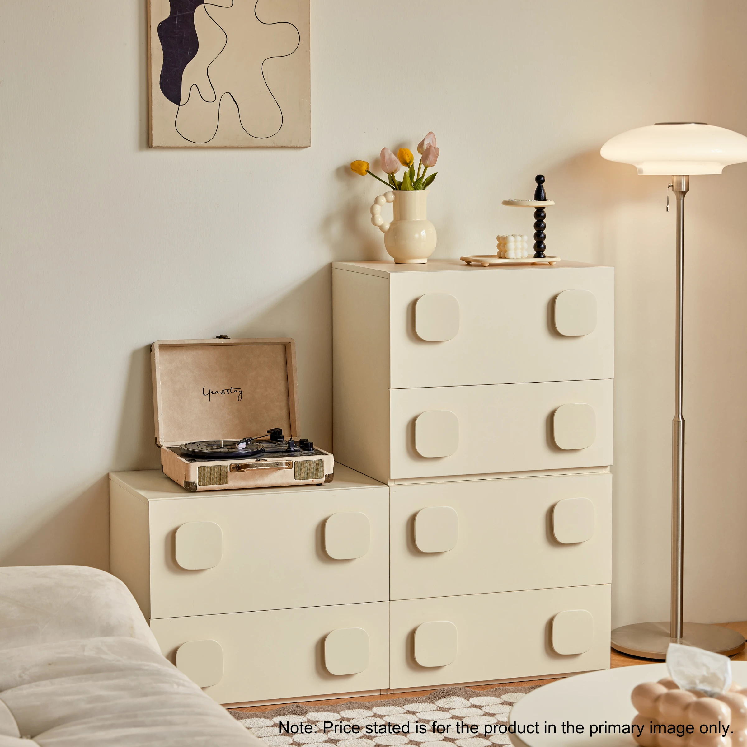 Linspire Mosaic Set of 2 Modular Storage Cabinets, Off-White