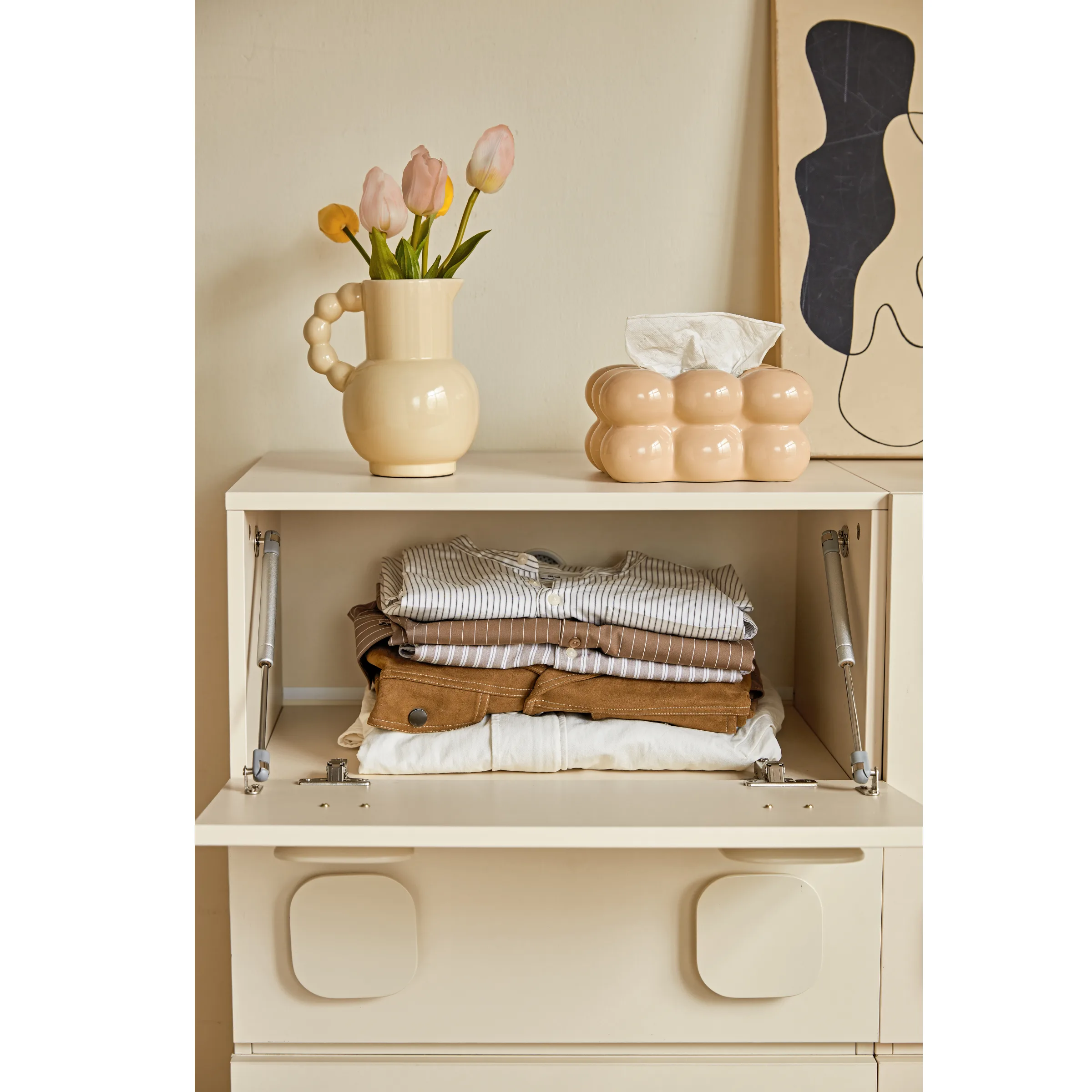 Linspire Mosaic Set of 2 Modular Storage Cabinets, Off-White