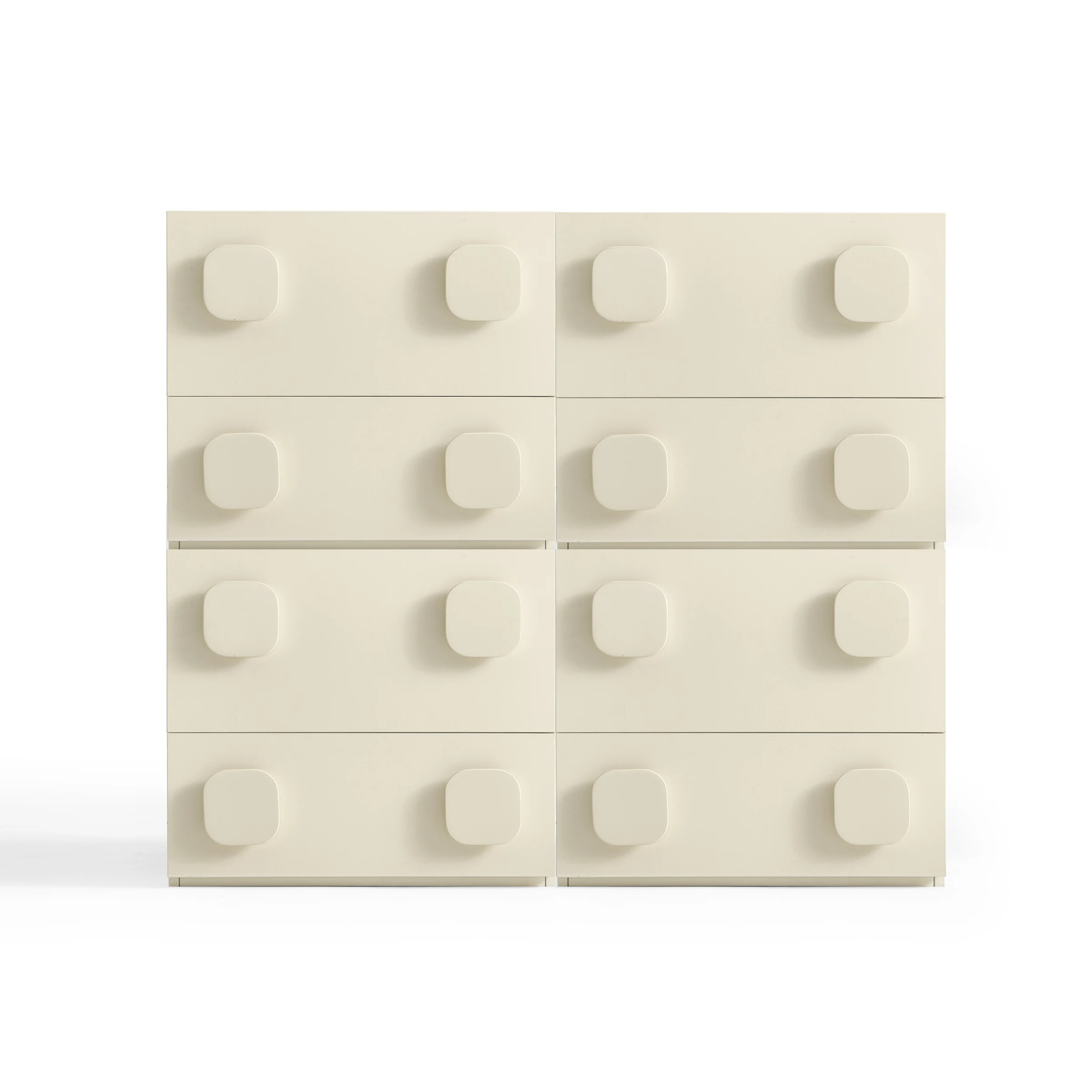 Linspire Mosaic Set of 4 Modular Storage Cabinets, Off-White