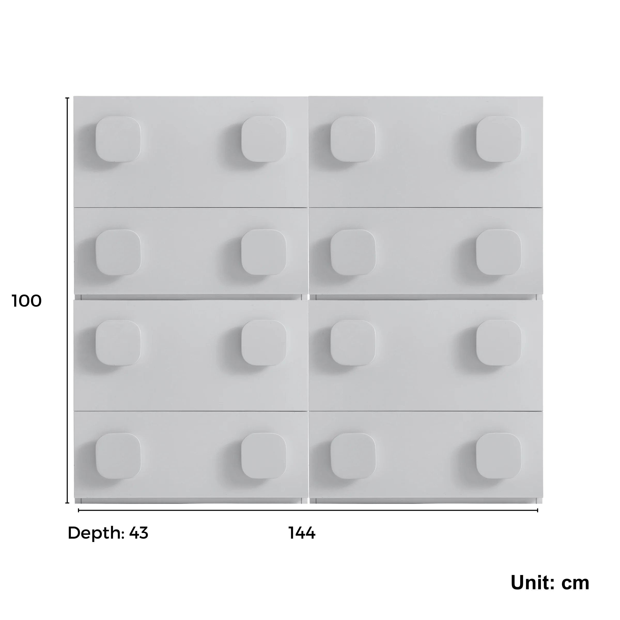 Linspire Mosaic Set of 4 Modular Storage Cabinets, Off-White