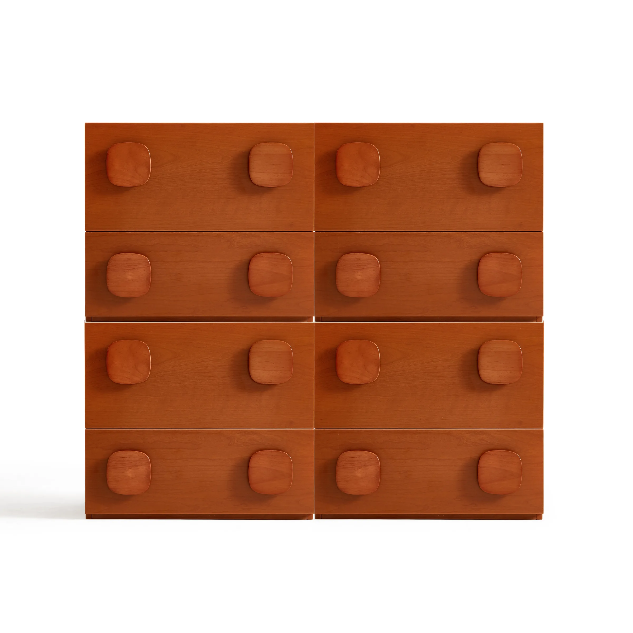 Linspire Mosaic Set of 4 Modular Storage Cabinets, Warm Wood
