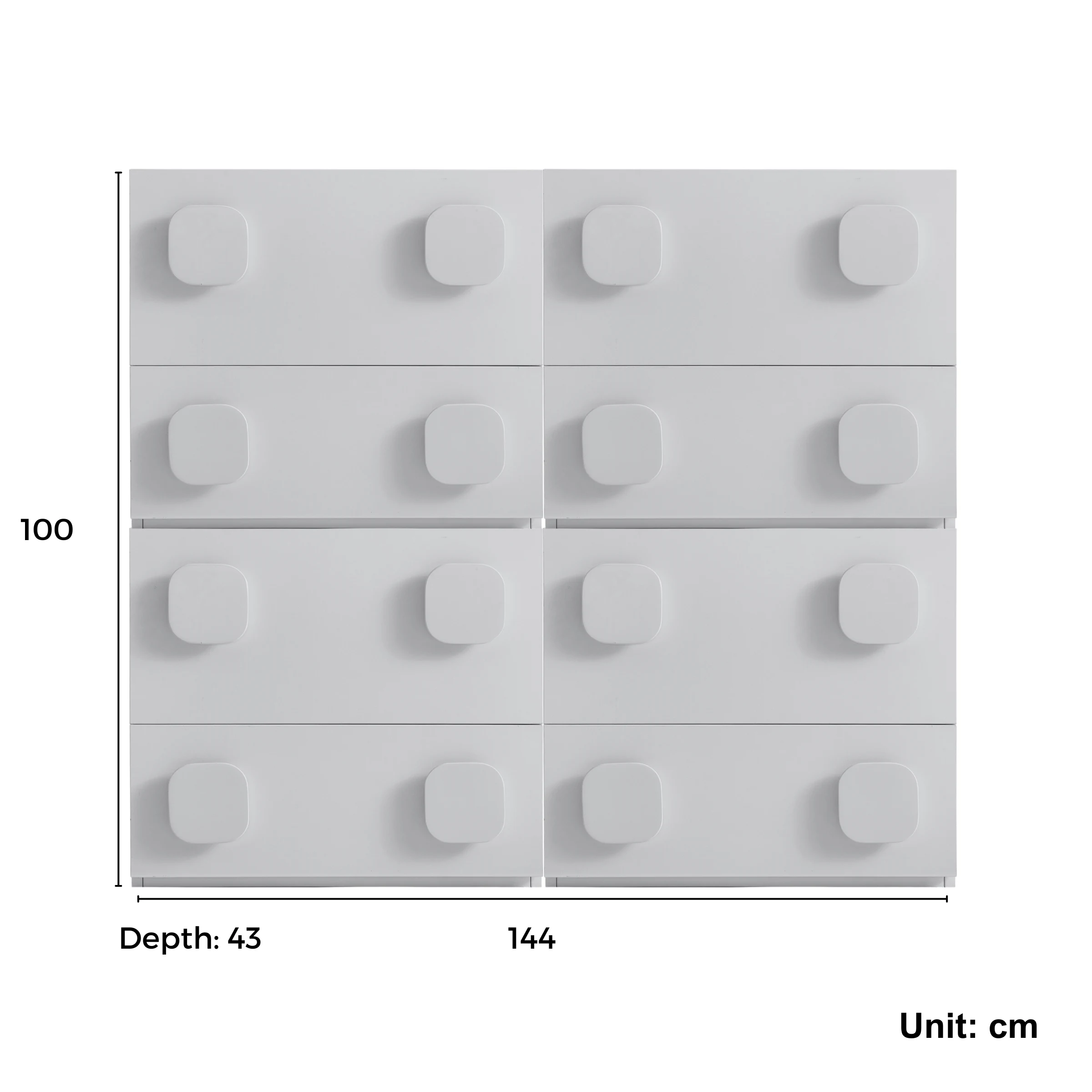 Linspire Mosaic Set of 4 Modular Storage Cabinets, Warm Wood