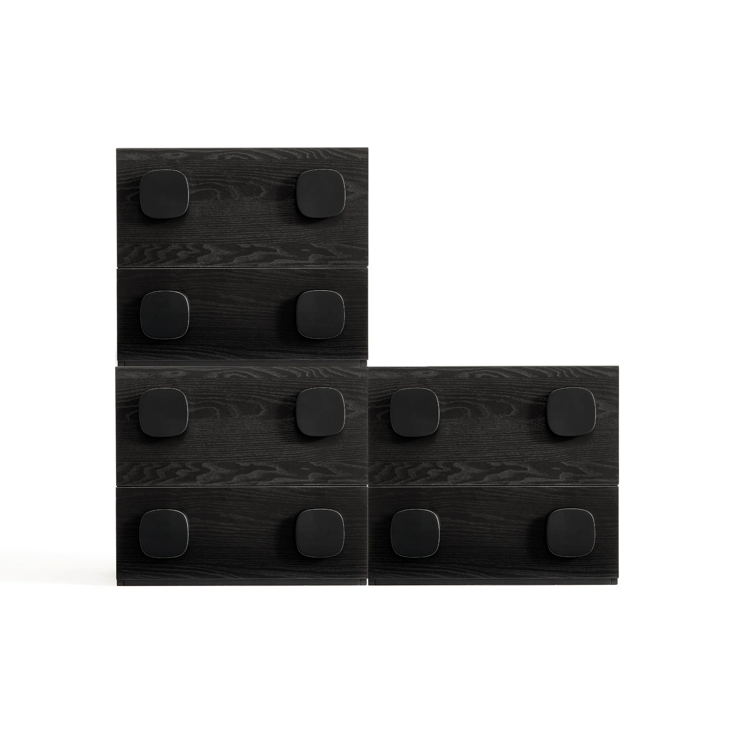 Linspire Mosaic Set of 3 Modular Storage Cabinets, Black