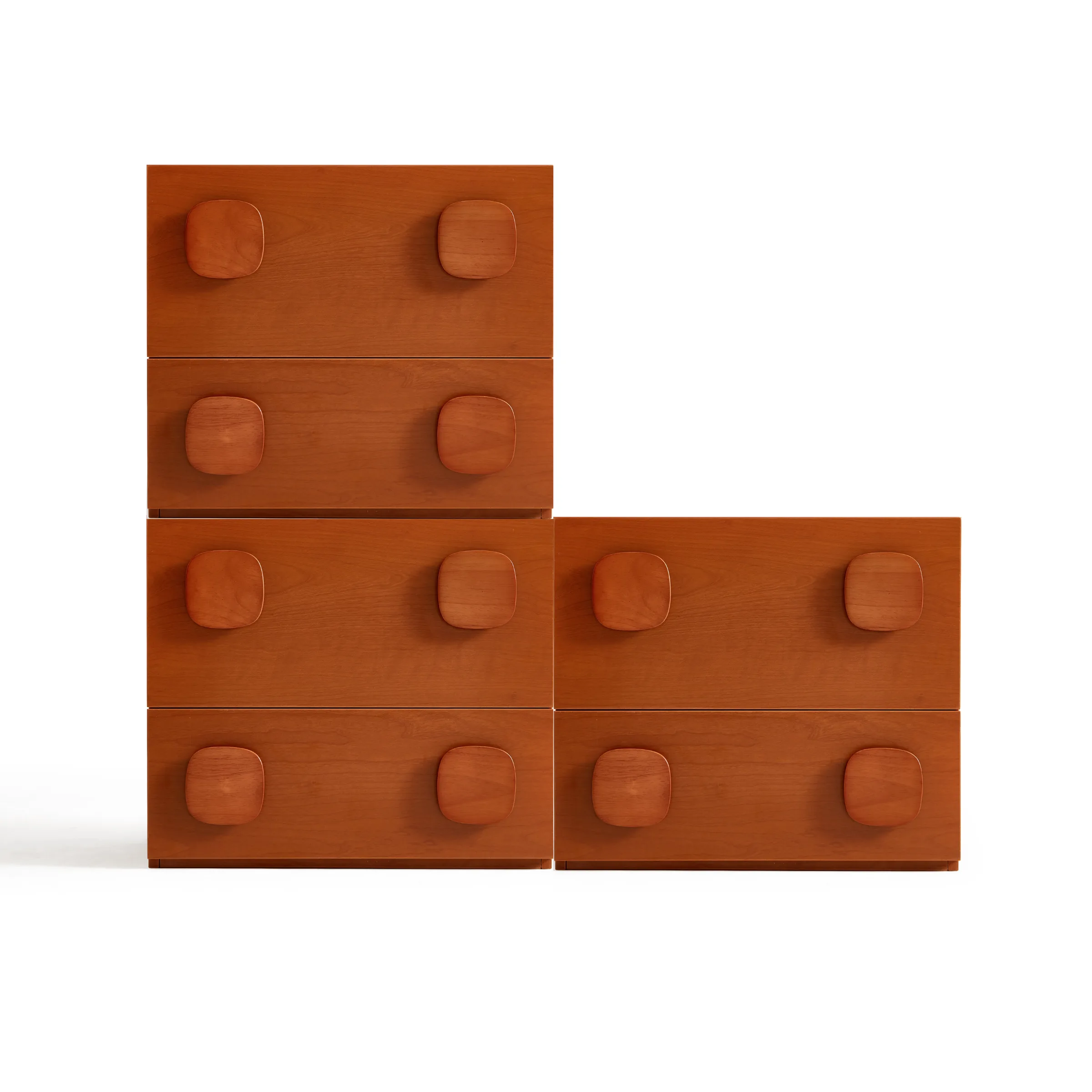 Linspire Mosaic Set of 3 Modular Storage Cabinets, Warm Wood