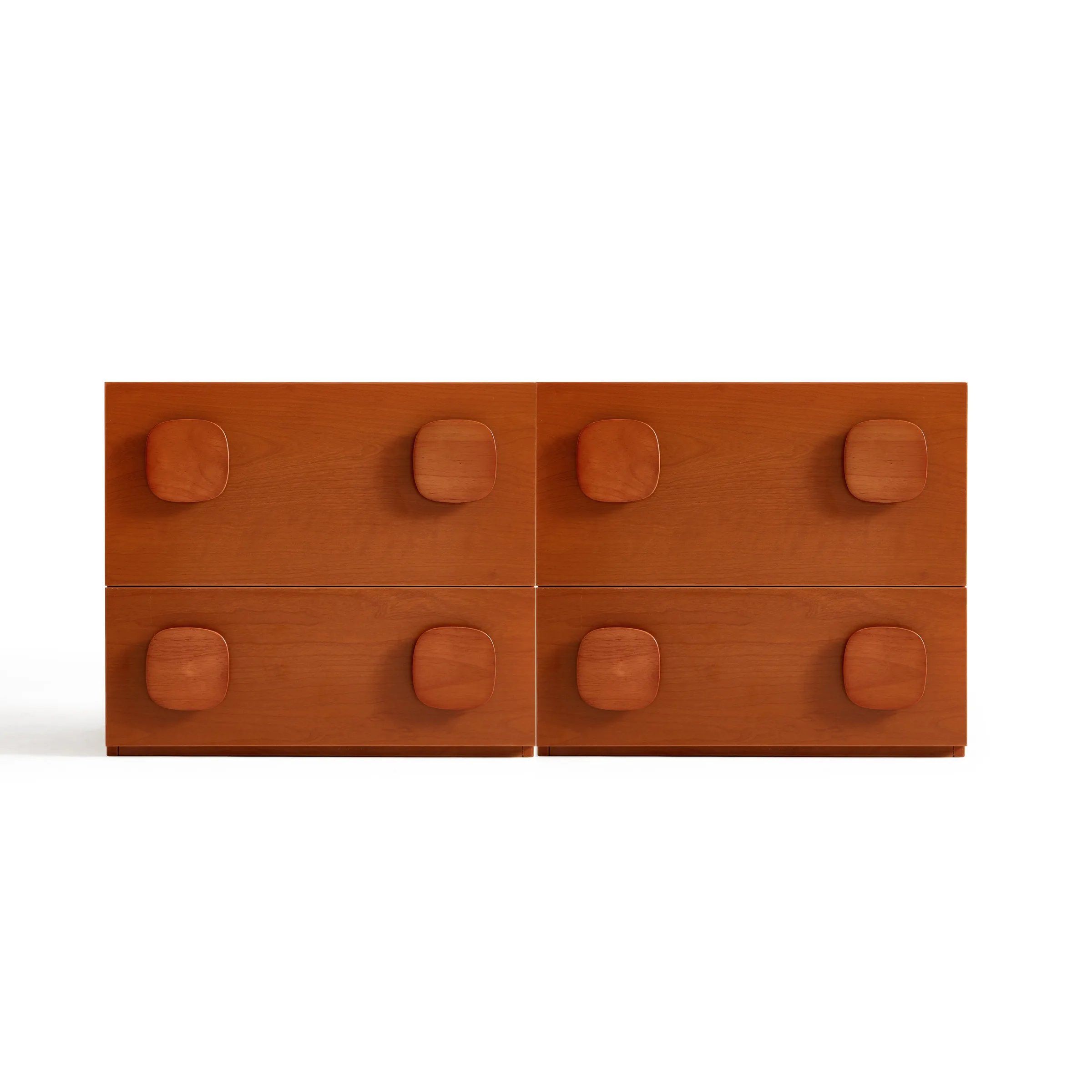 Linspire Mosaic Set of 2 Modular Storage Cabinets, Warm Wood