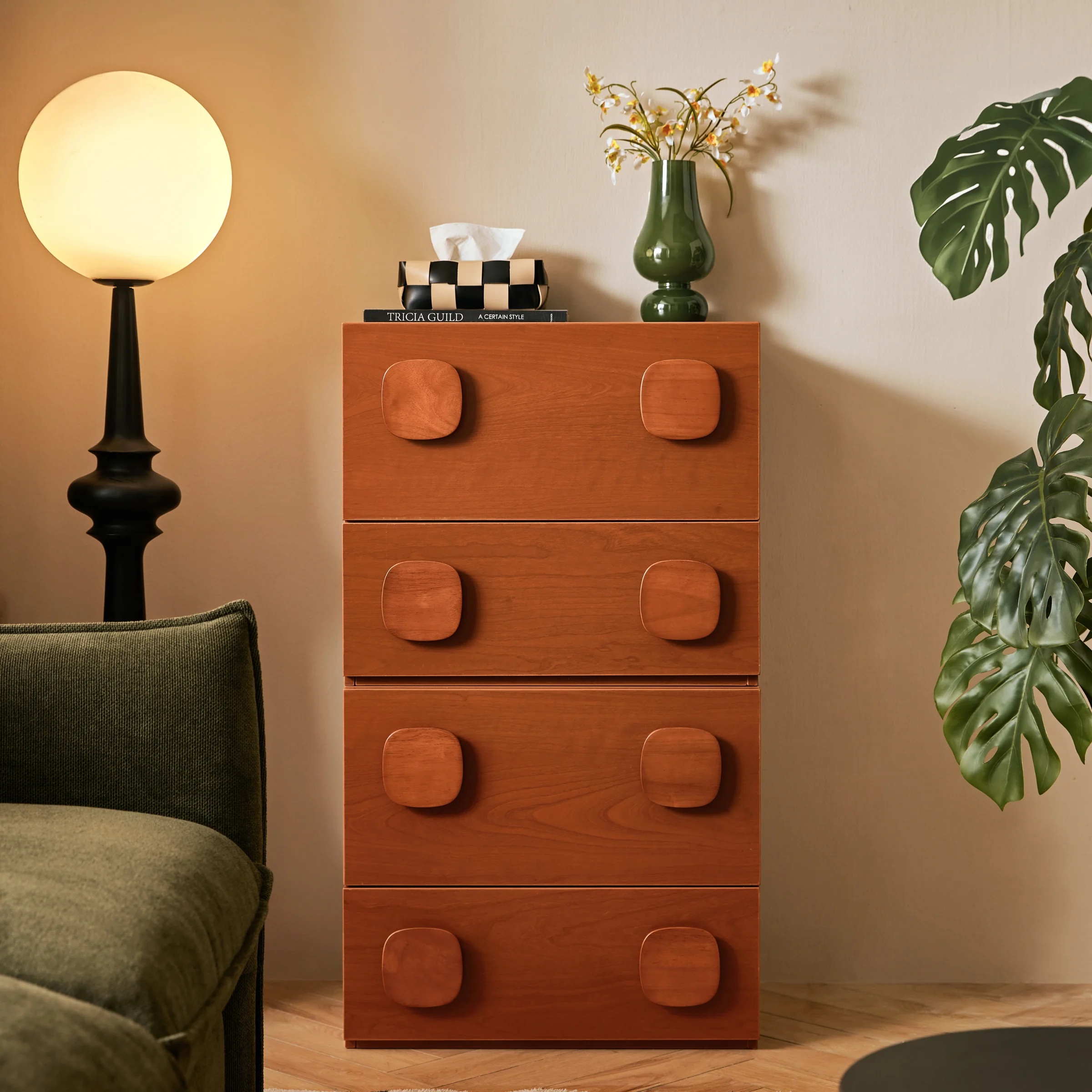 Linspire Mosaic Set of 2 Modular Storage Cabinets, Warm Wood
