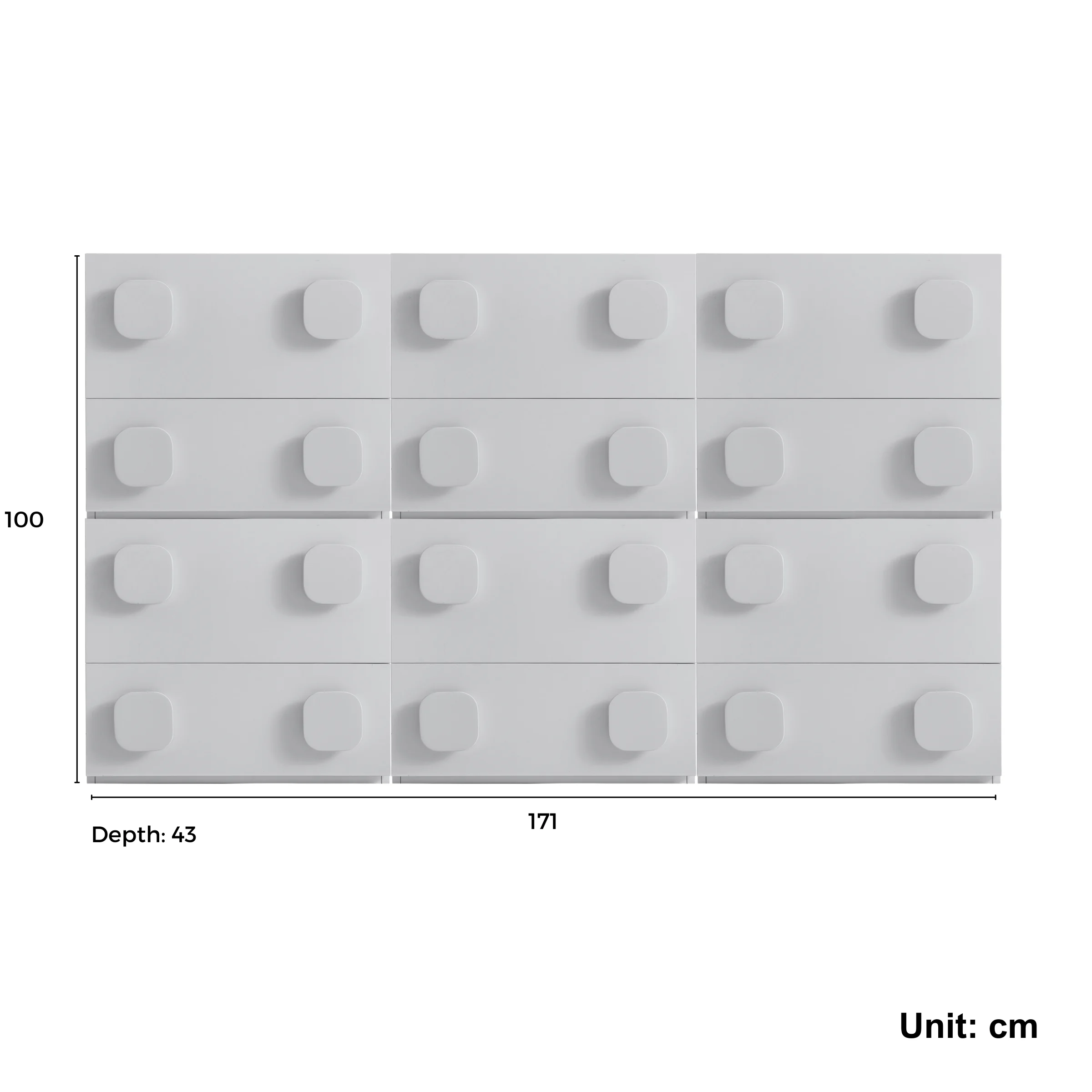 Linspire Mosaic Set of 6 Modular Storage Cabinets, Off-White