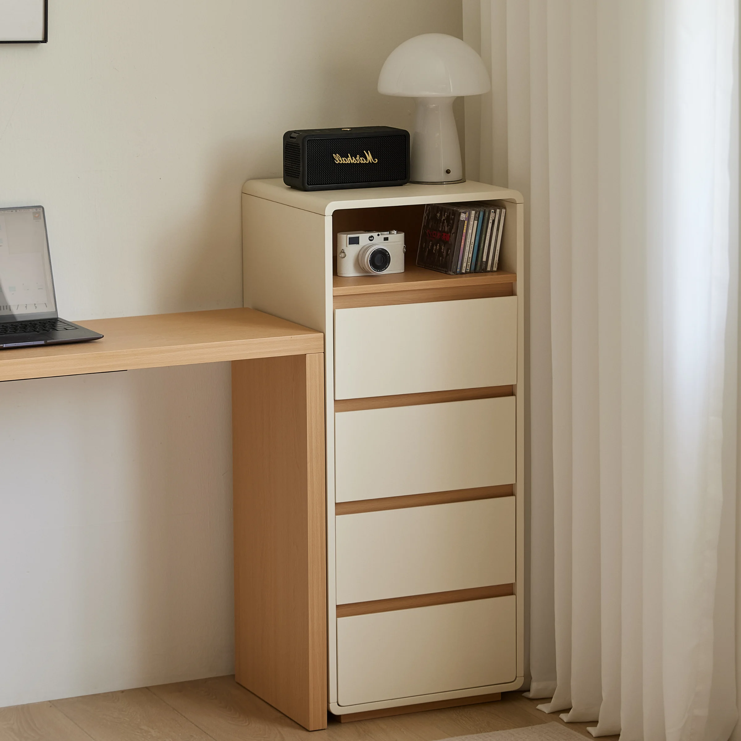 Linspire Evoke Chest of 4 Drawers with Open Storage, 0.4m