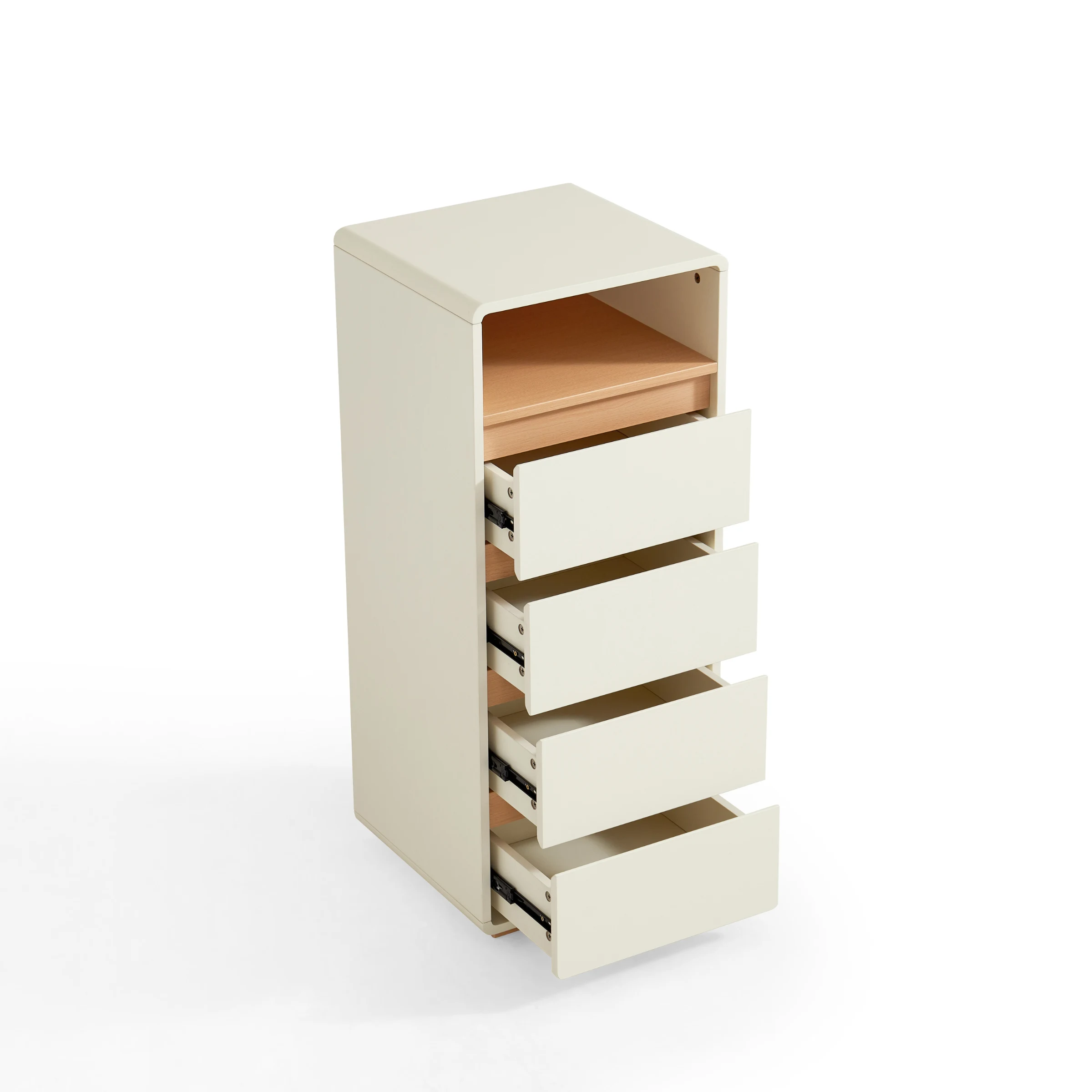 Linspire Evoke Chest of 4 Drawers with Open Storage, 0.4m