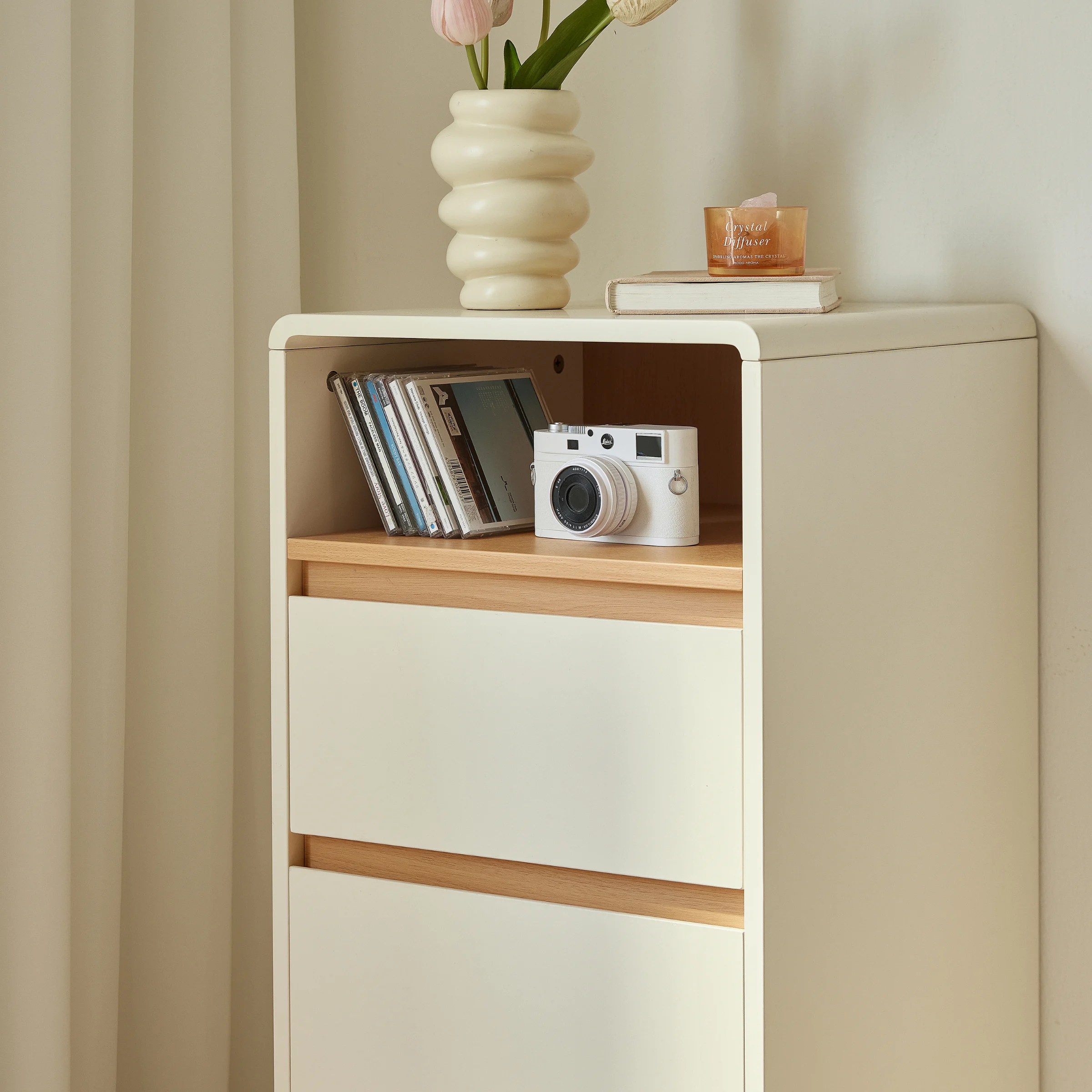 Linspire Evoke Chest of 4 Drawers with Open Storage, 0.4m