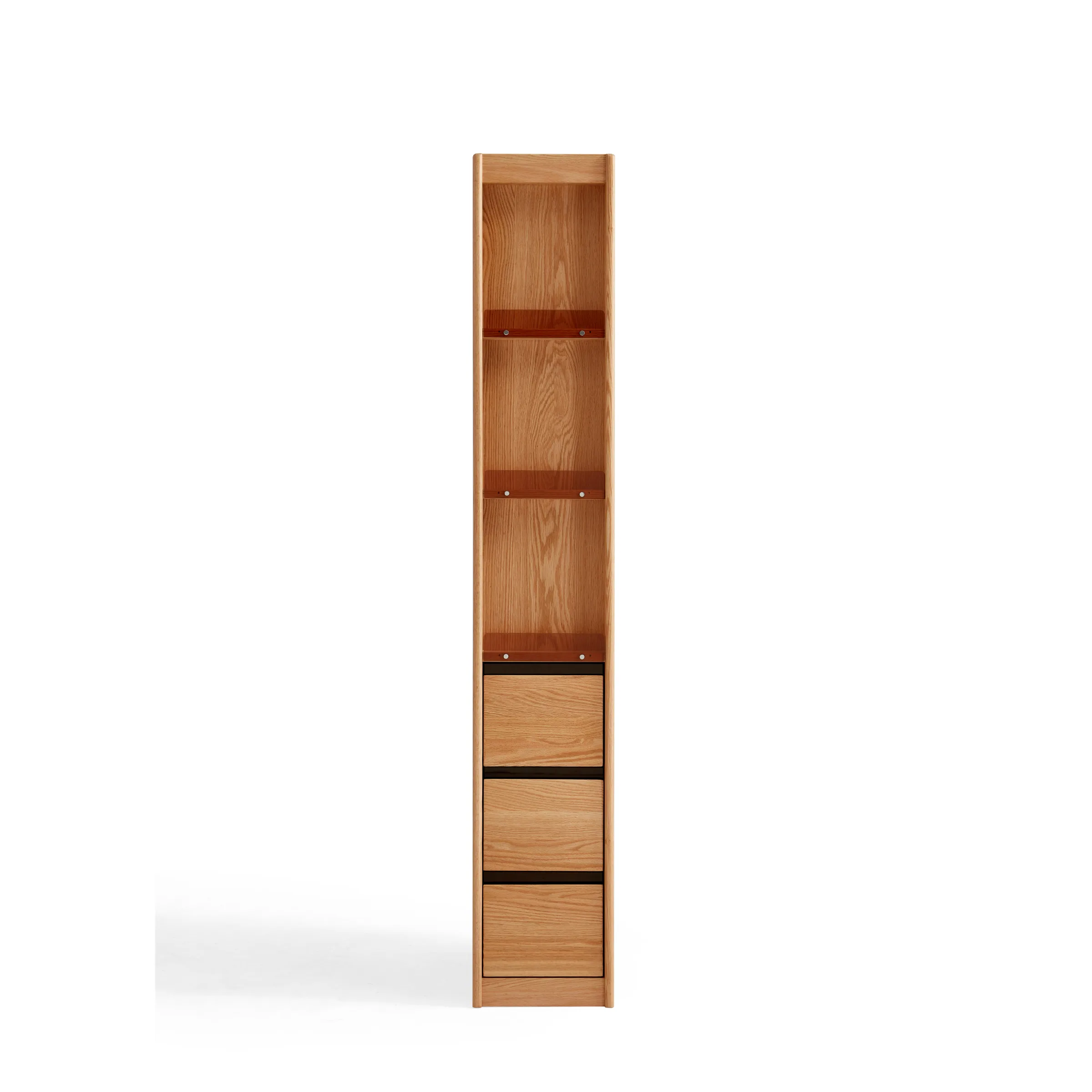 Linspire Oaklyn Solid Oak Slim Display Cabinet with Drawers