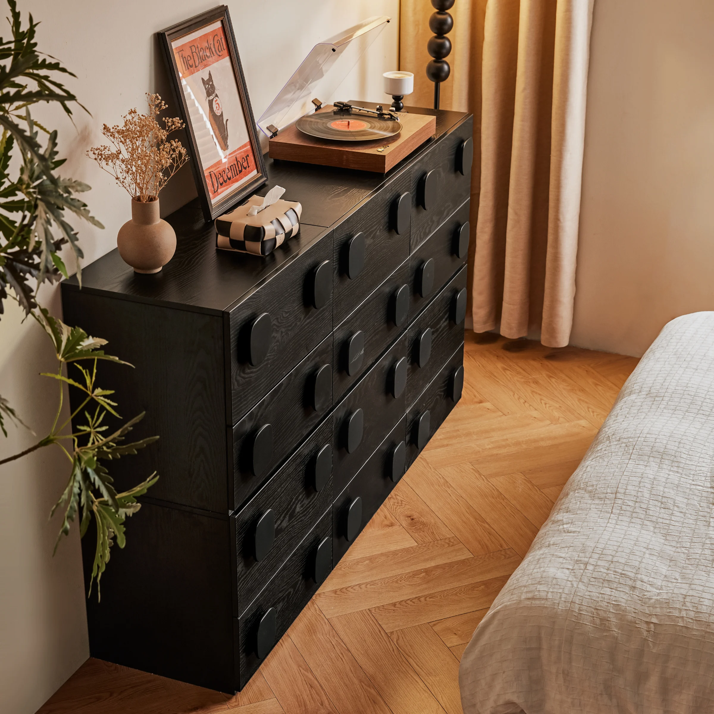 Linspire Mosaic Set of 6 Modular Storage Cabinets, Black