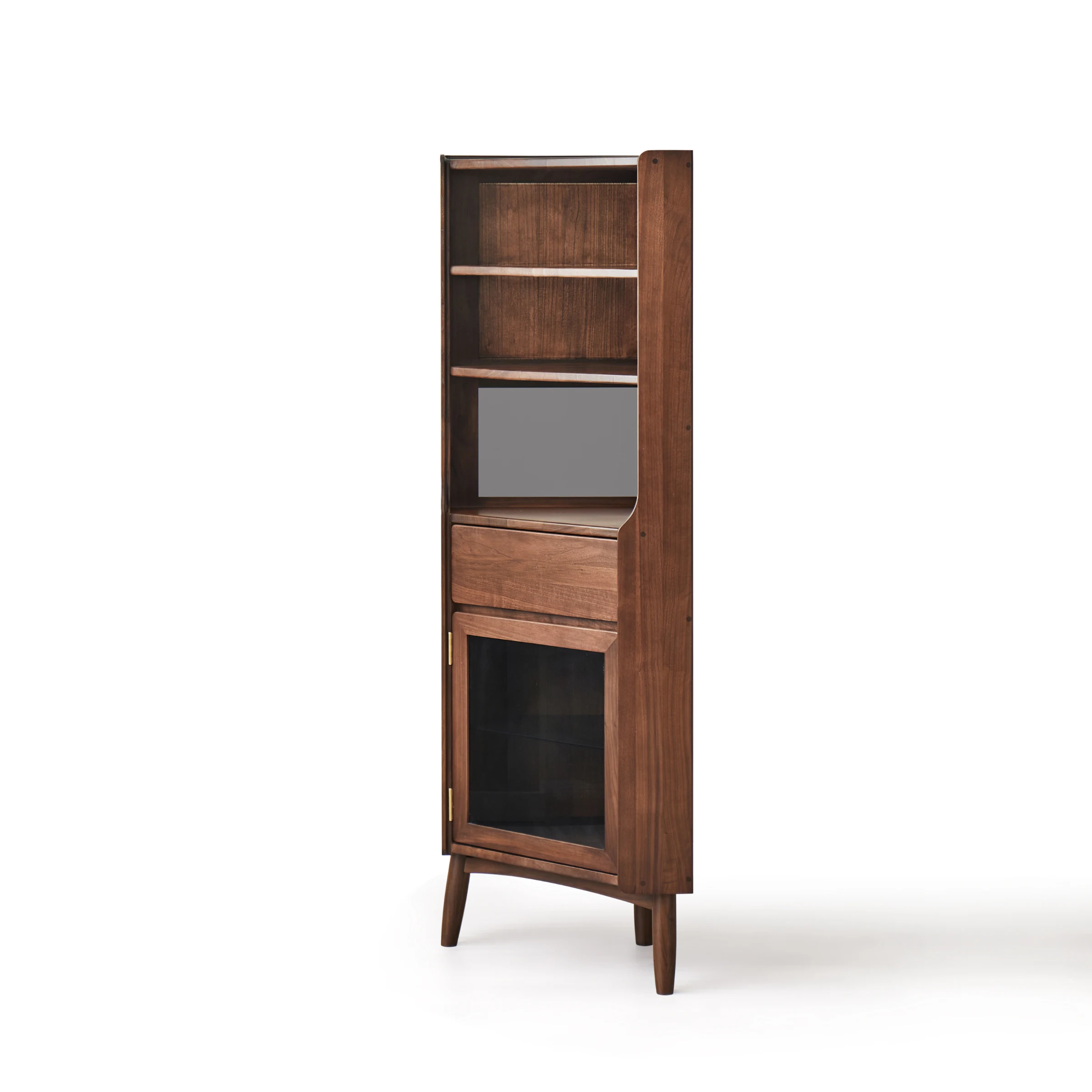 Linspire Vista Walnut Corner Storage Cabinet