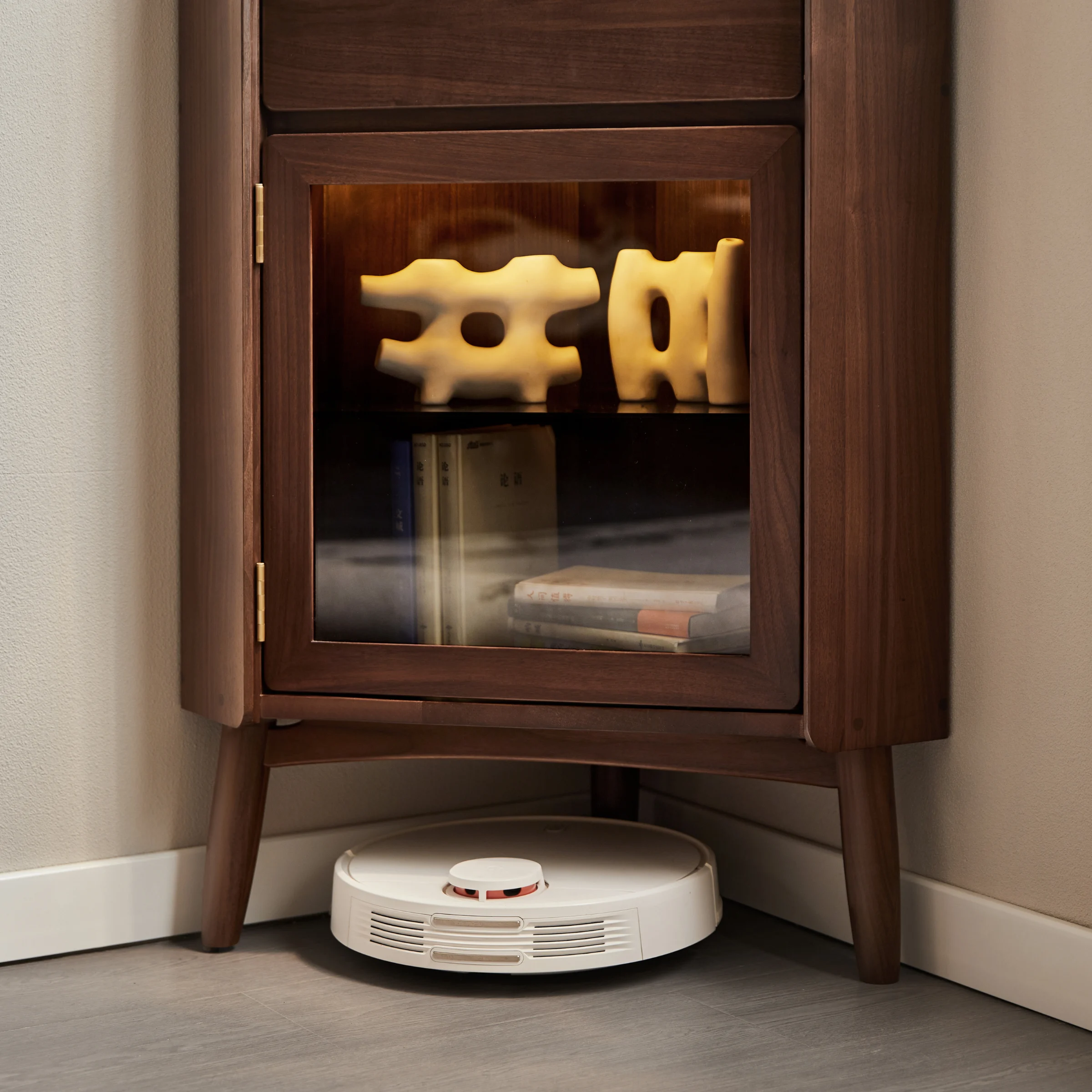 Linspire Vista Walnut Corner Storage Cabinet