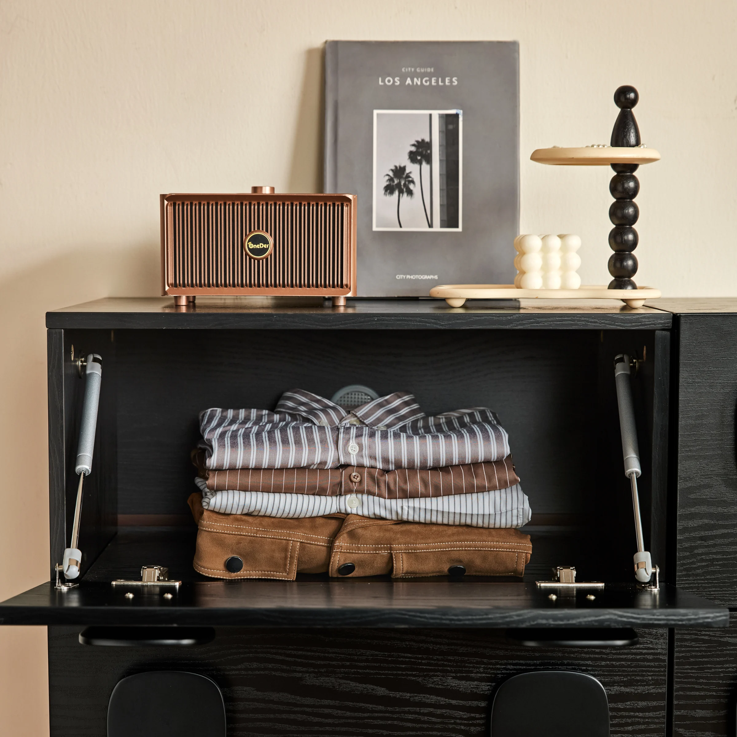 Linspire Mosaic Set of 4 Modular Storage Cabinets, Black
