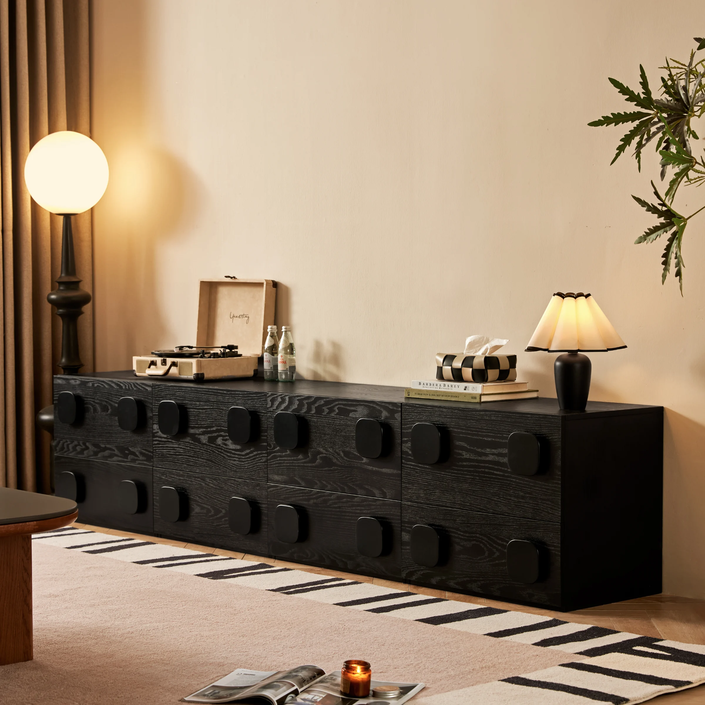 Linspire Mosaic Set of 4 Modular Storage Cabinets, Black