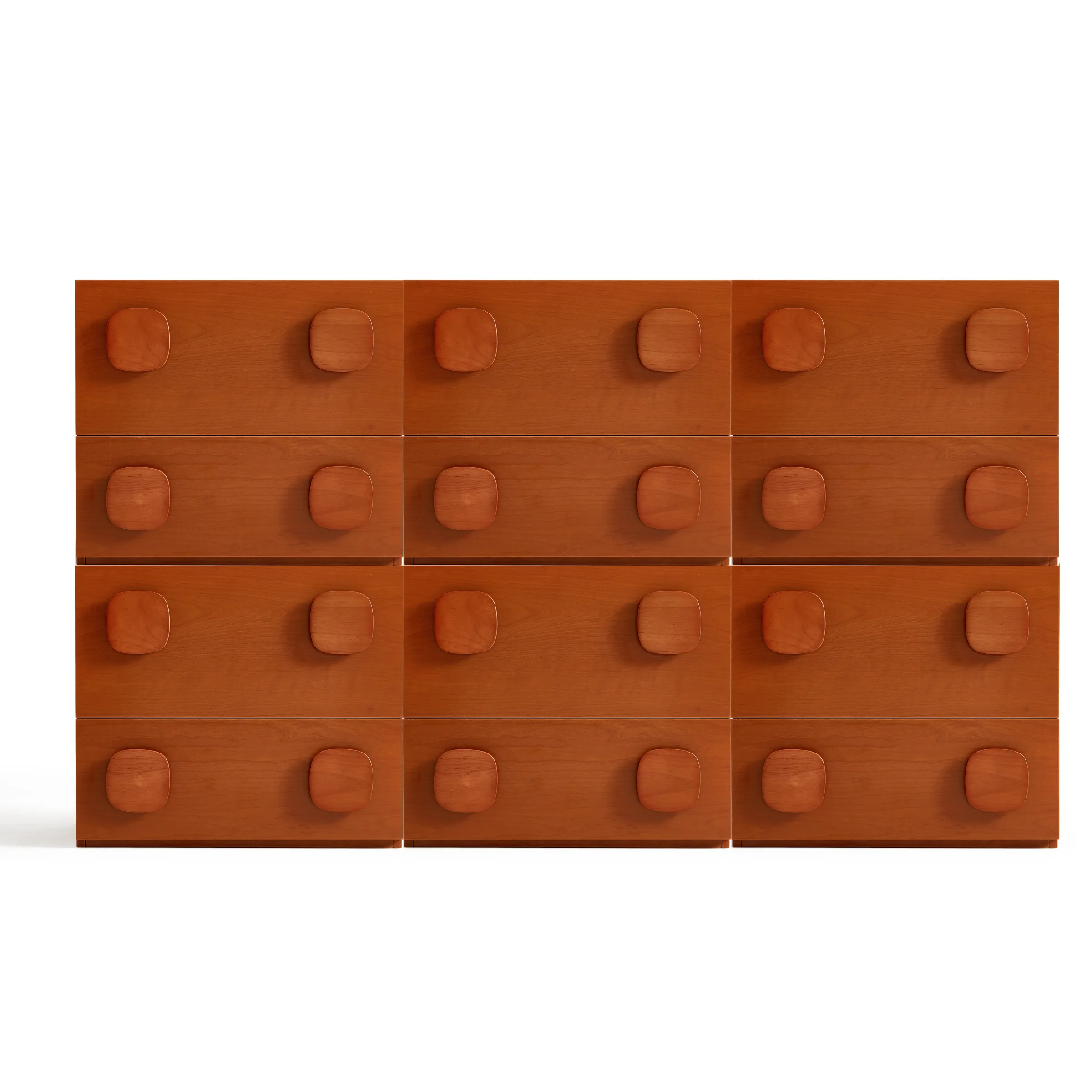 Linspire Mosaic Set of 6 Modular Storage Cabinets, Warm Wood