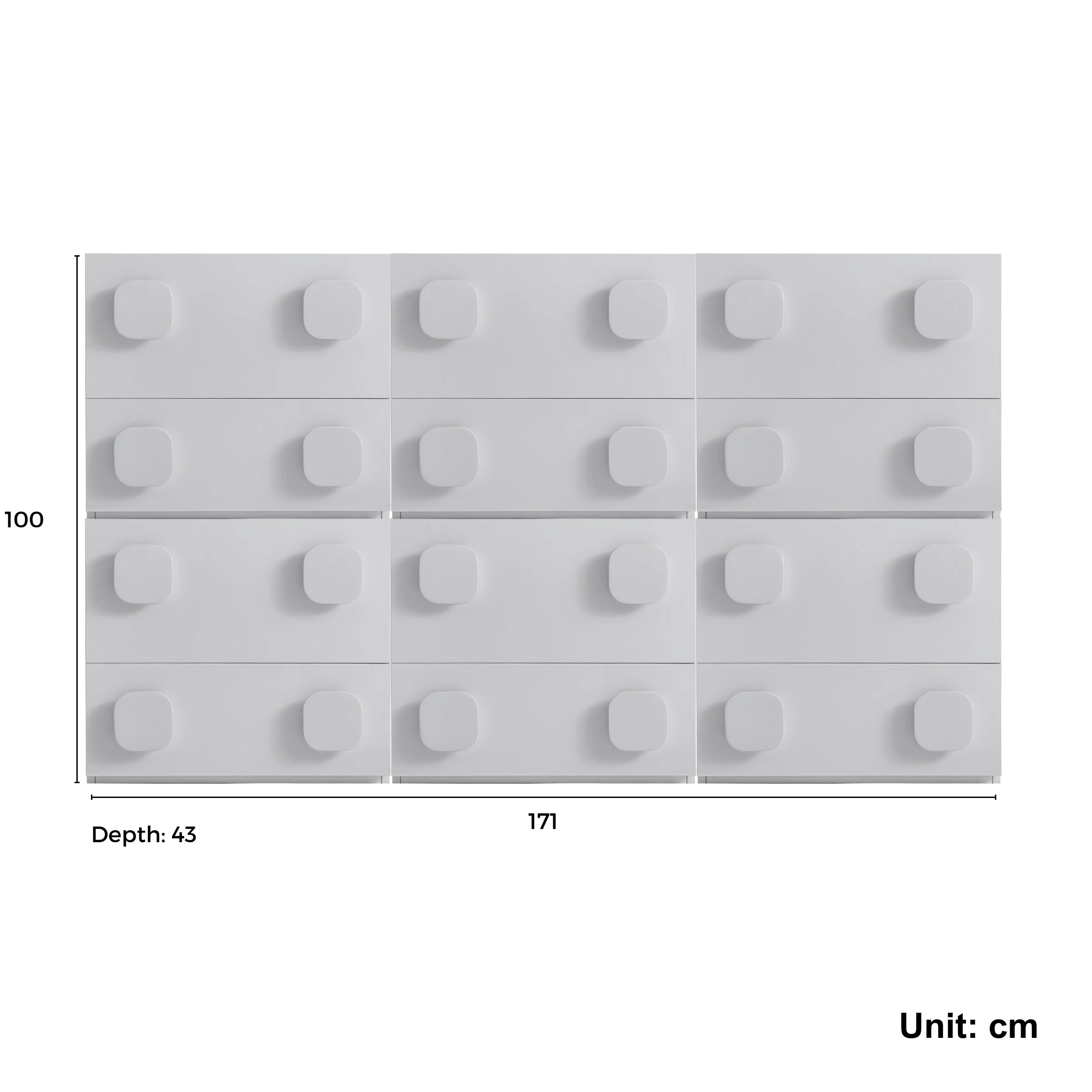 Linspire Mosaic Set of 6 Modular Storage Cabinets, Warm Wood