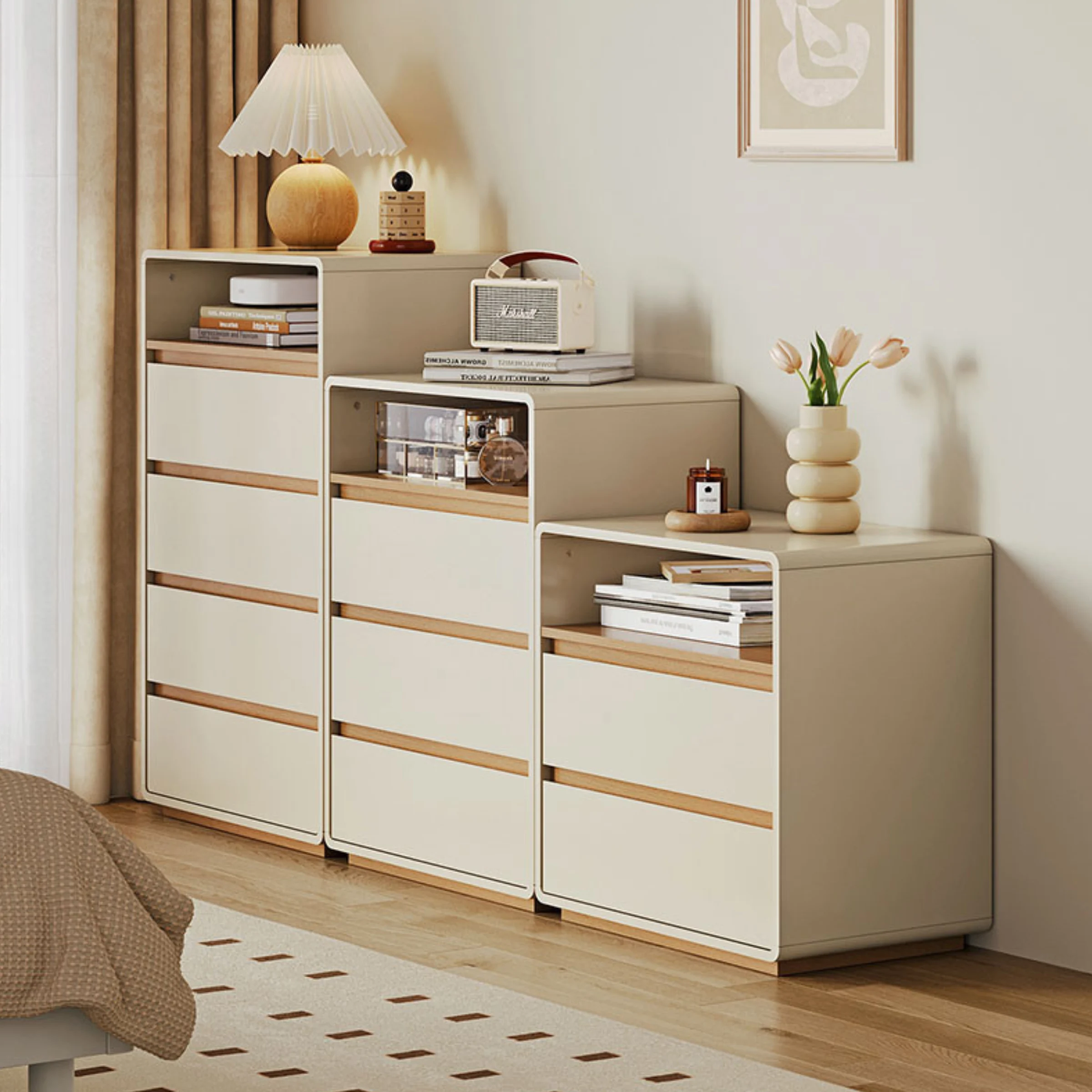 Linspire Evoke Chest of 3 Drawers with Open Storage, 0.6m