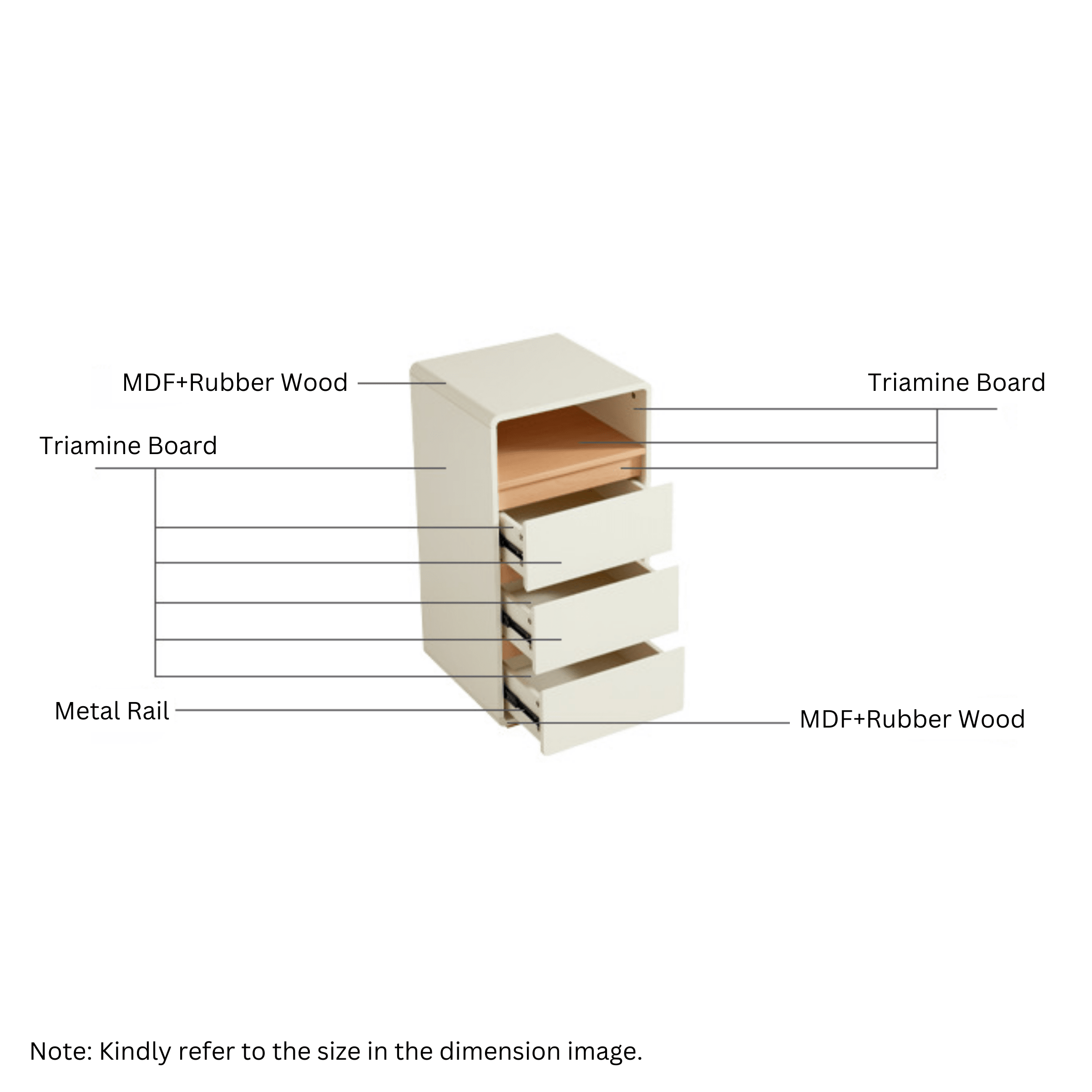 Linspire Evoke Chest of 3 Drawers with Open Storage, 0.6m