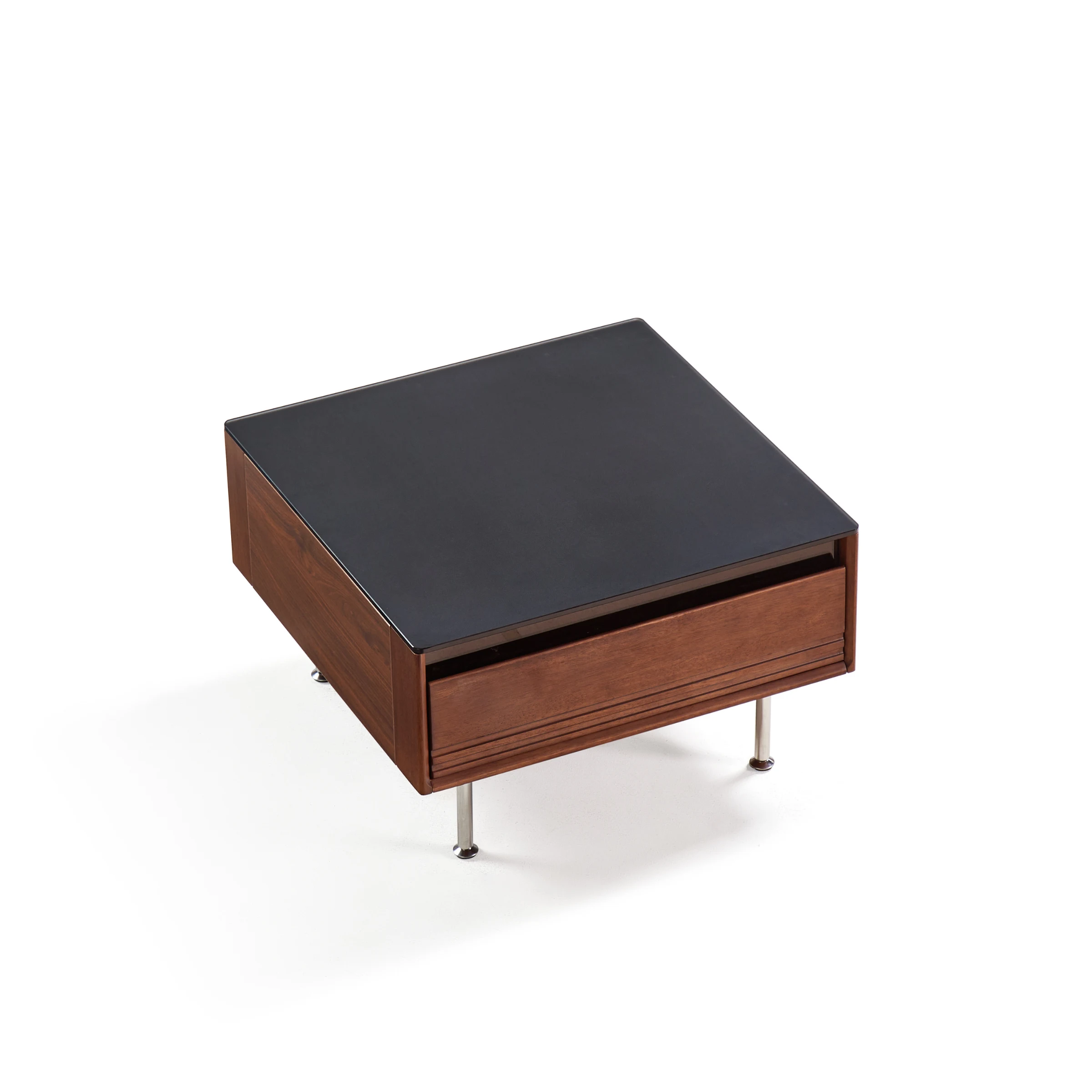 Linspire Ursula Nesting Coffee Table Set with Drawer and Glass Top
