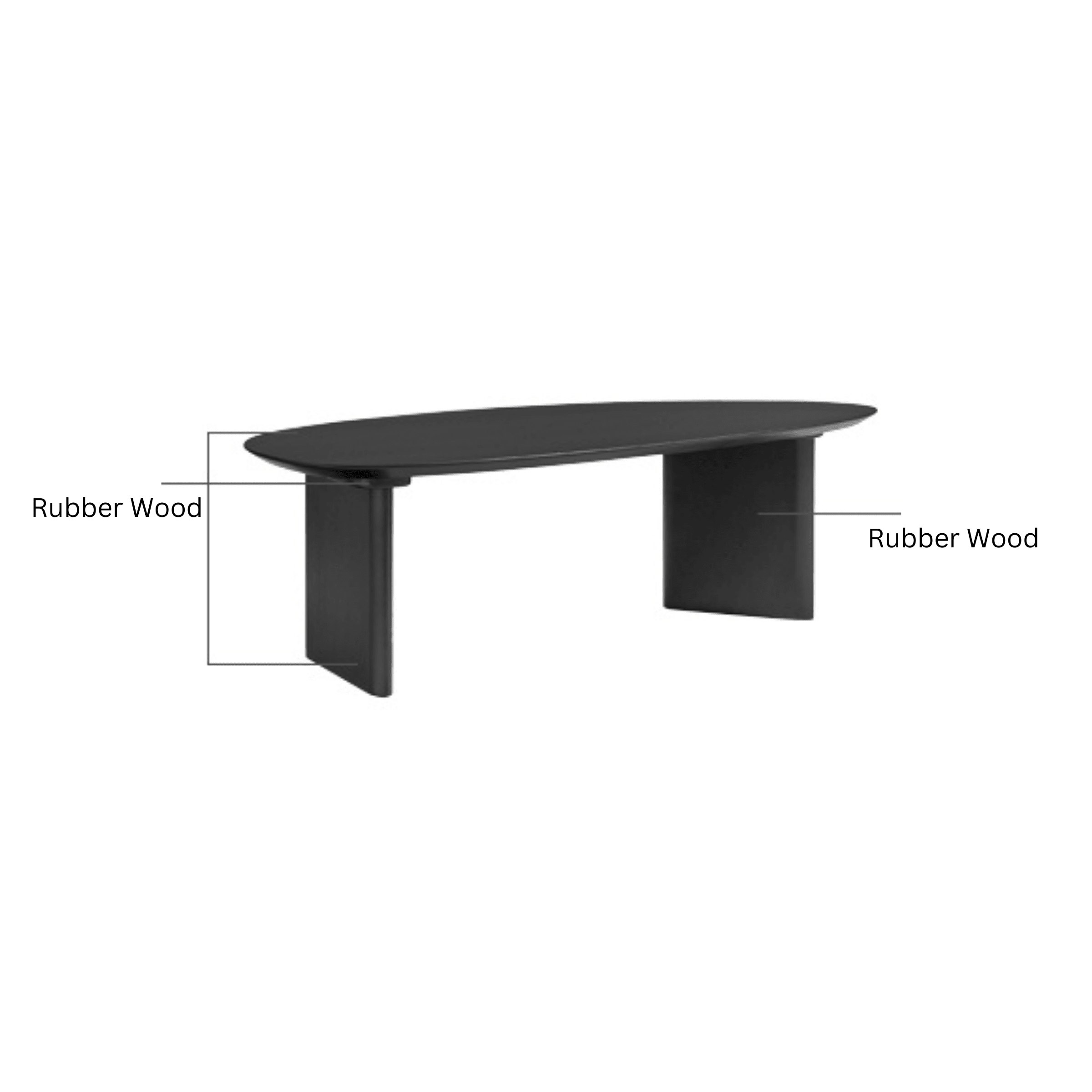 Linspire Vortex Solid Rubberwood Coffee Table, 1.2m