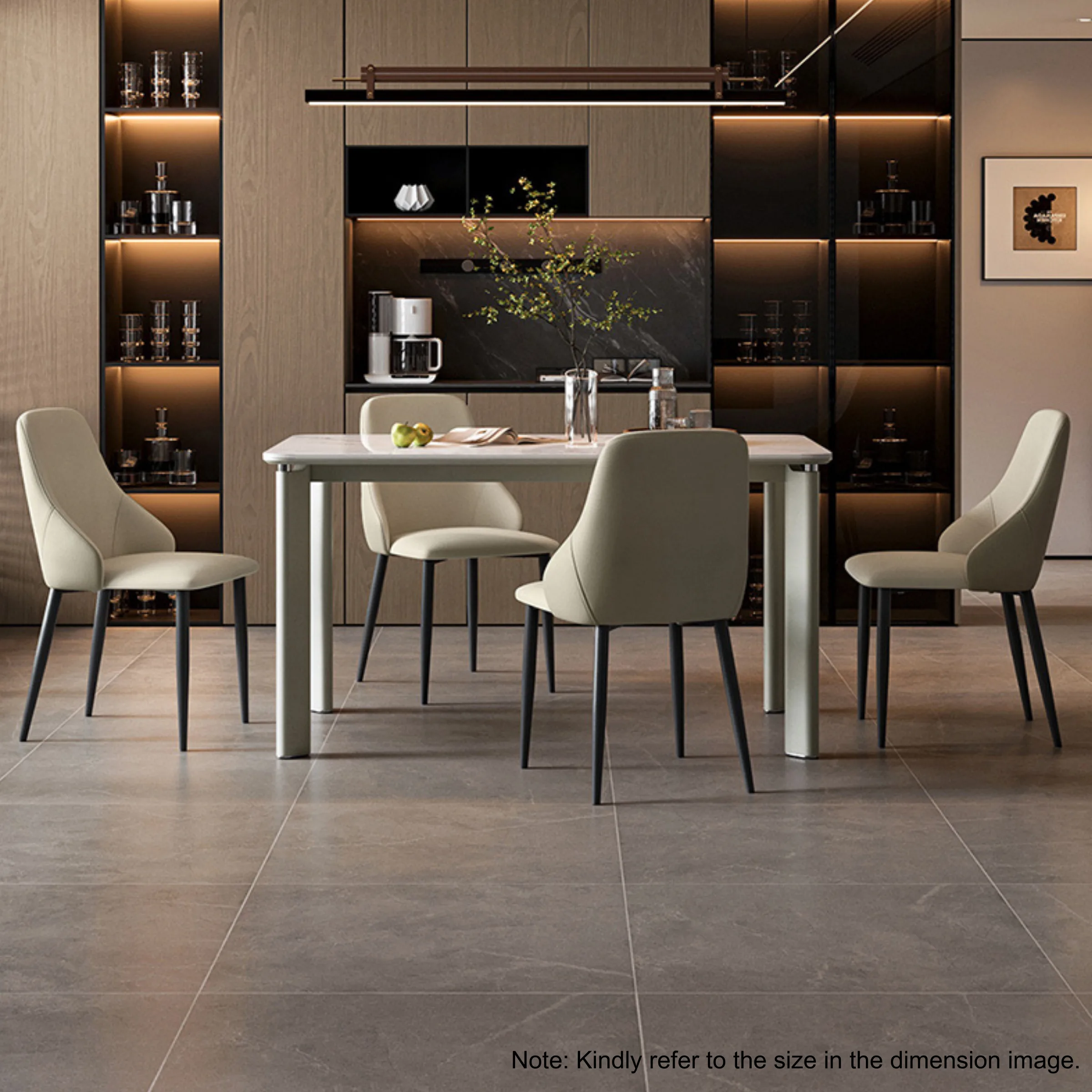 Linspire Ochre Sintered Stone Top Dining Table, 1.6m