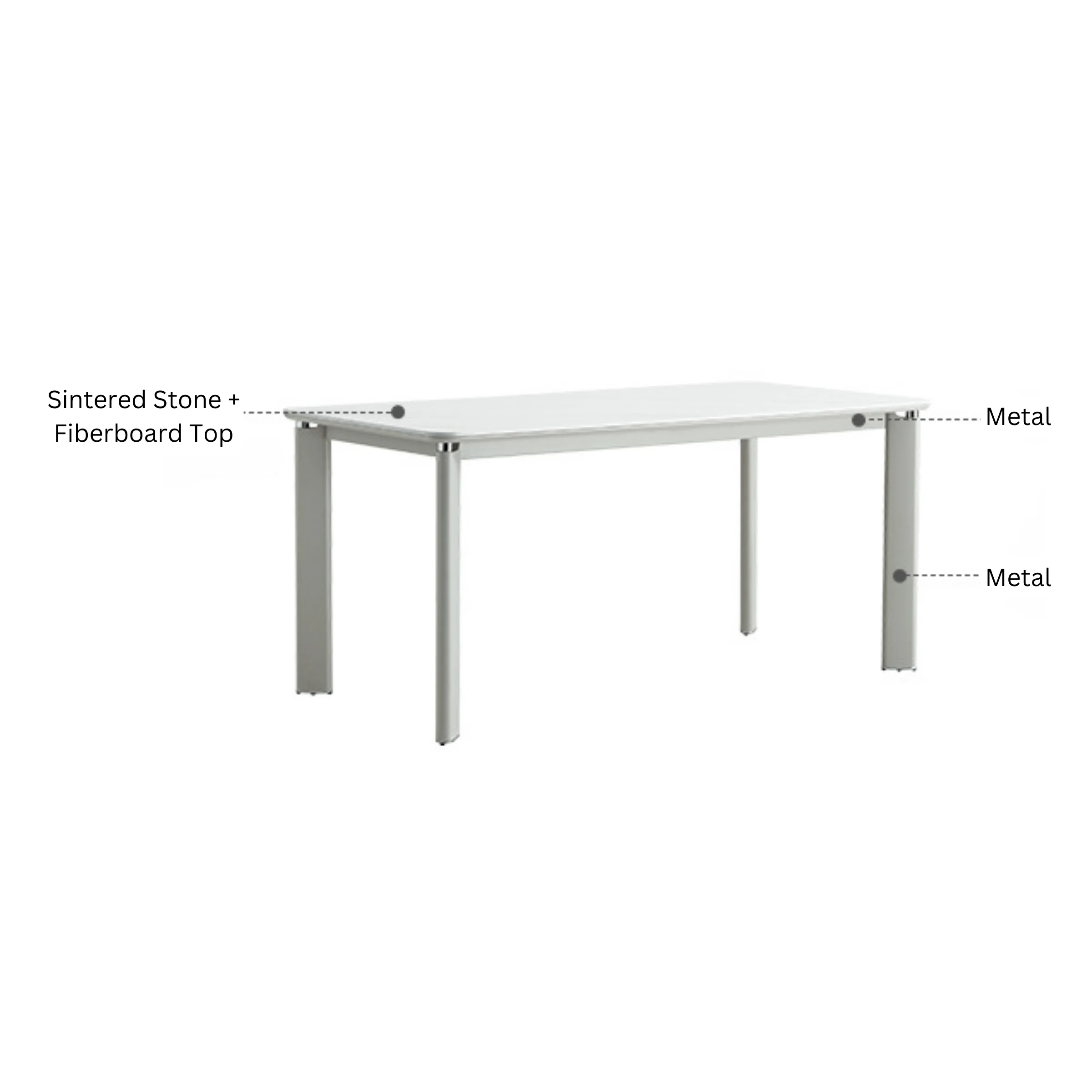 Linspire Ochre Sintered Stone Top Dining Table, 1.6m