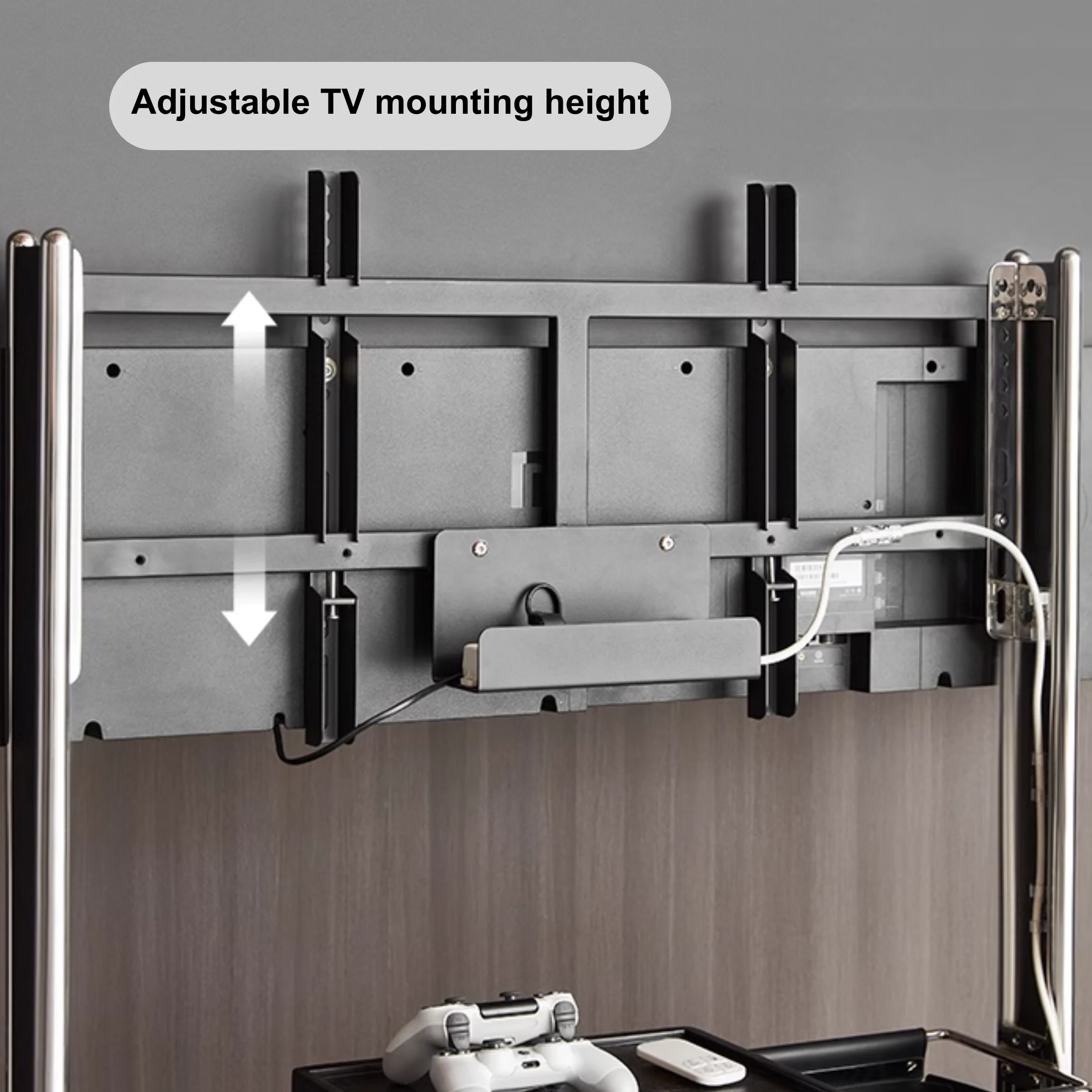 Linspire Trend Rolling TV Stand with Storage, Height Adjustable