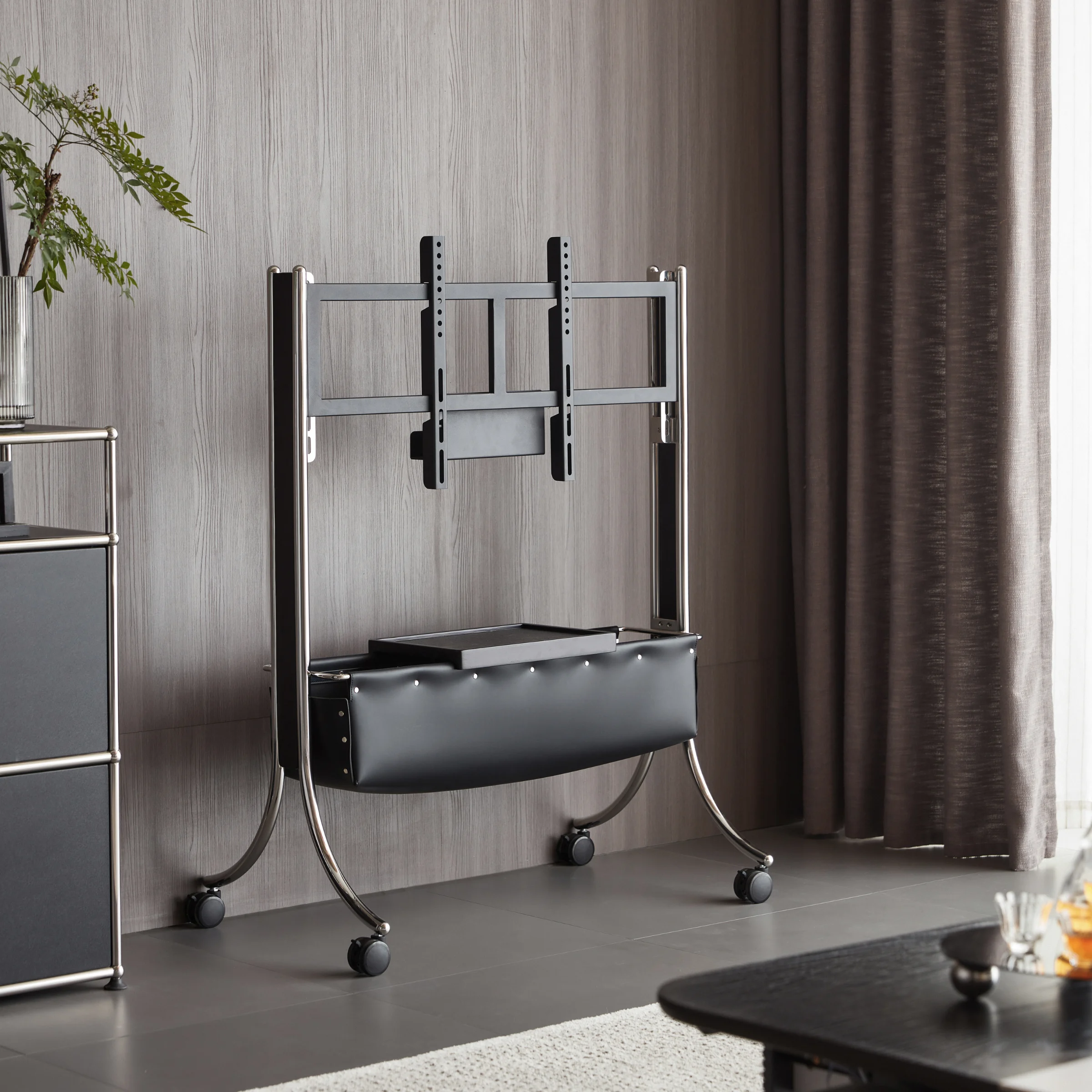 Linspire Trend Rolling TV Stand with Storage, Height Adjustable
