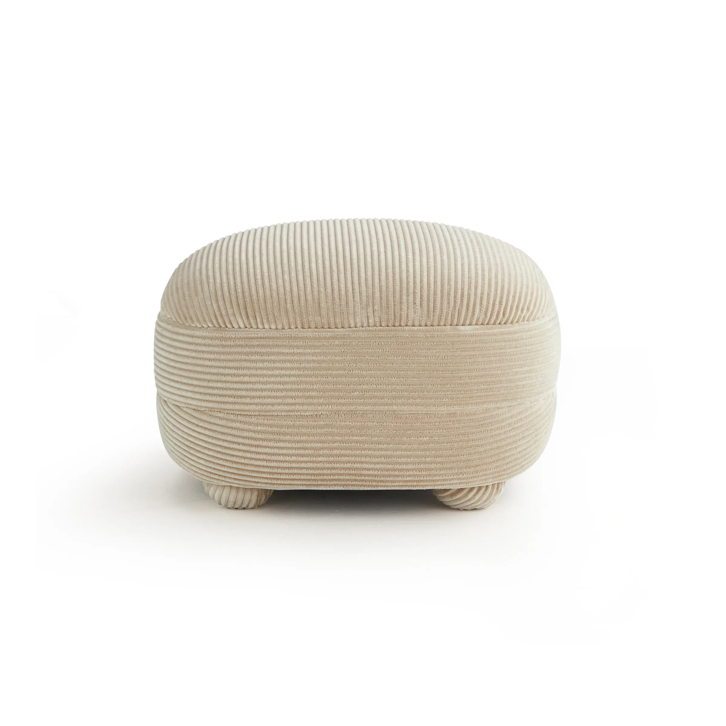 Linspire Tassel Corduroy Ottoman, Beige