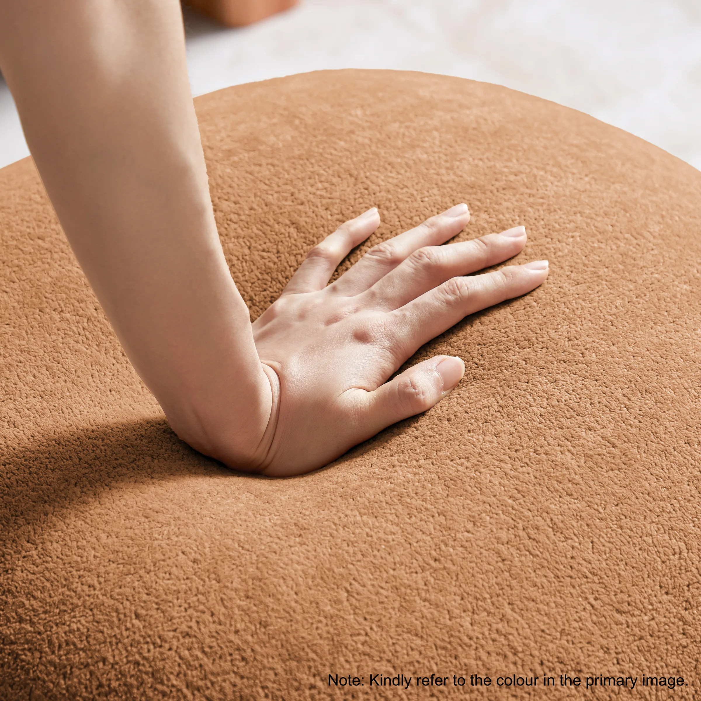Linspire Tassel Corduroy Ottoman, Beige