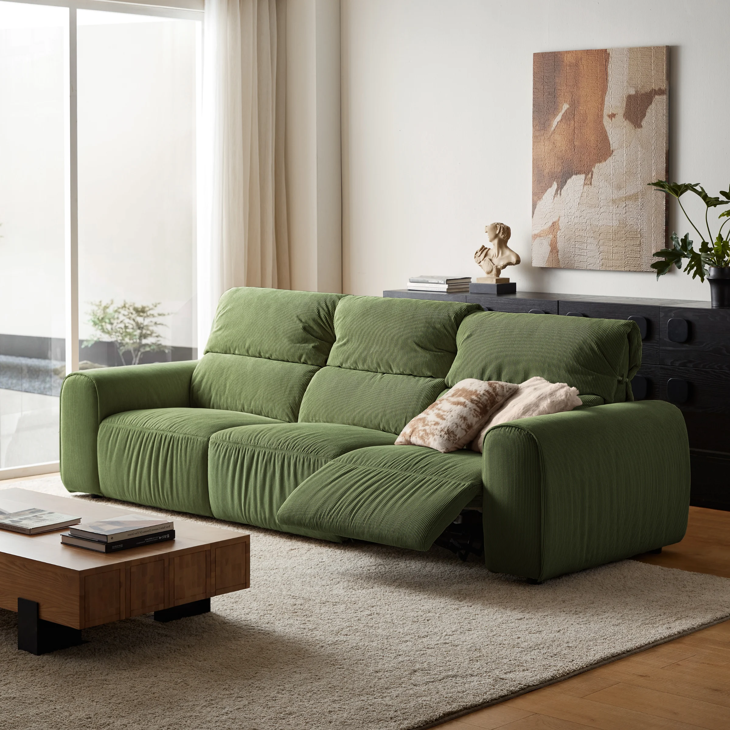 Linspire Vivid Electric 4-Seater Sofa, Green