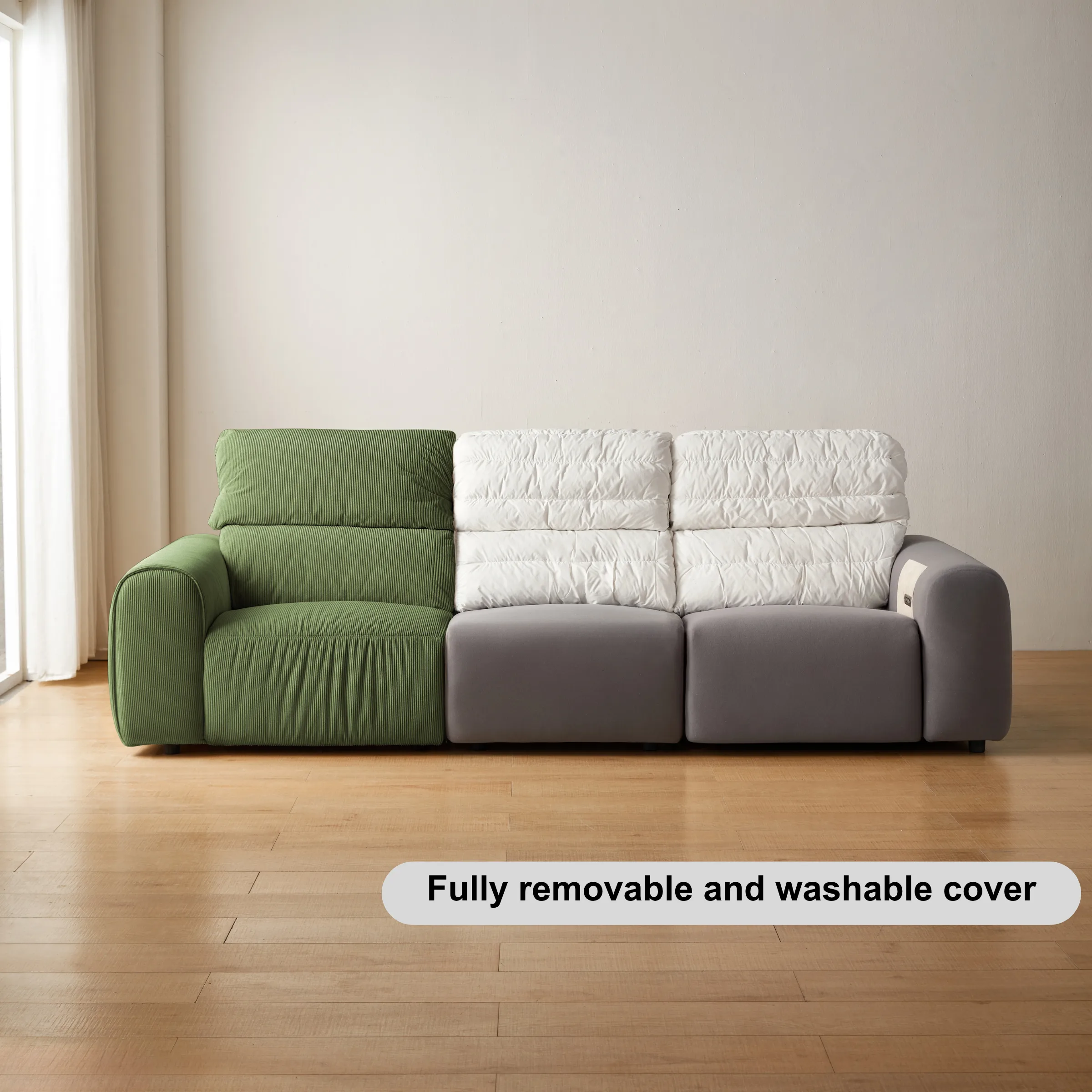 Linspire Vivid Electric 4-Seater Sofa, Green
