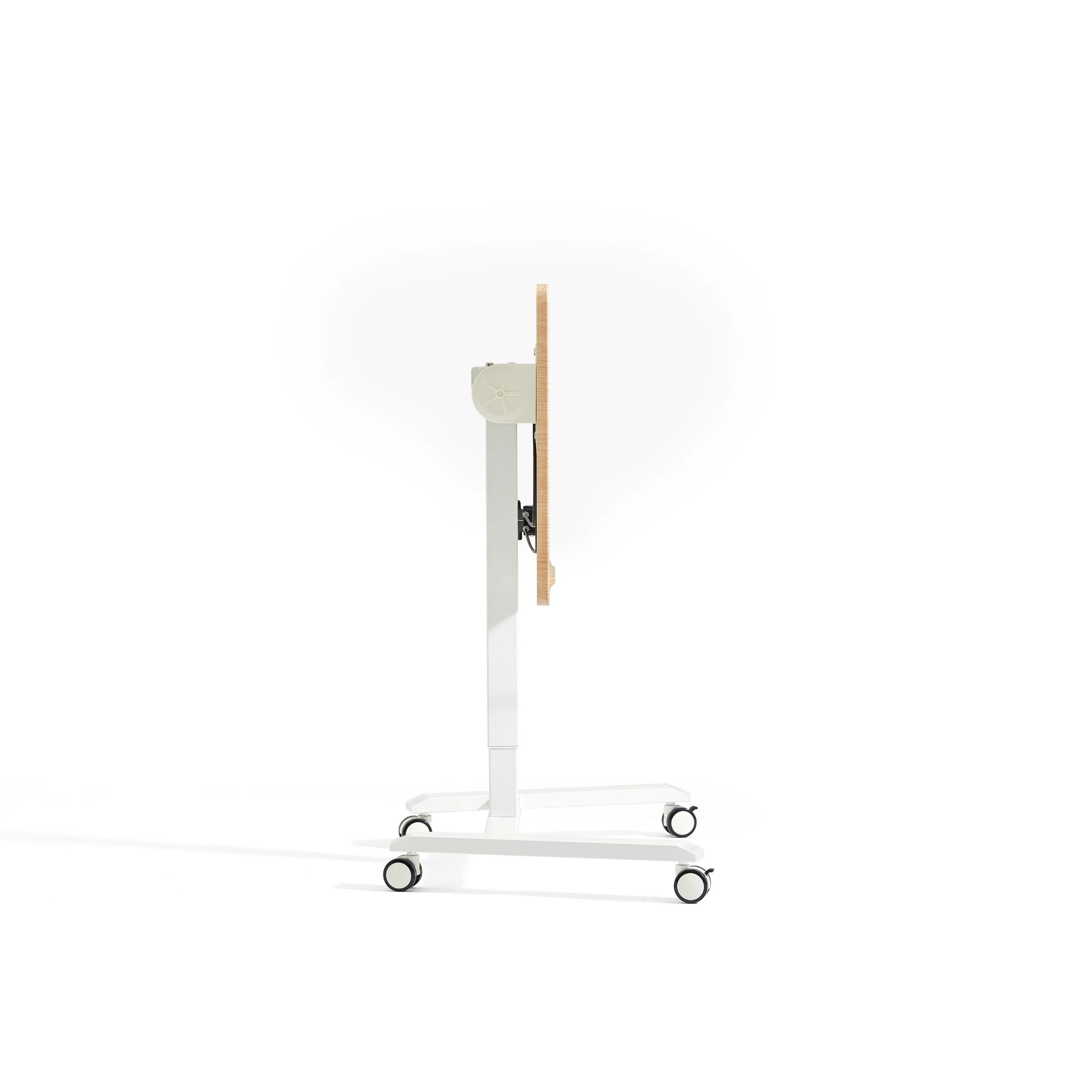 Linspire Islet Height Adjustable Pneumatic Side Table with Castors, Natural & White