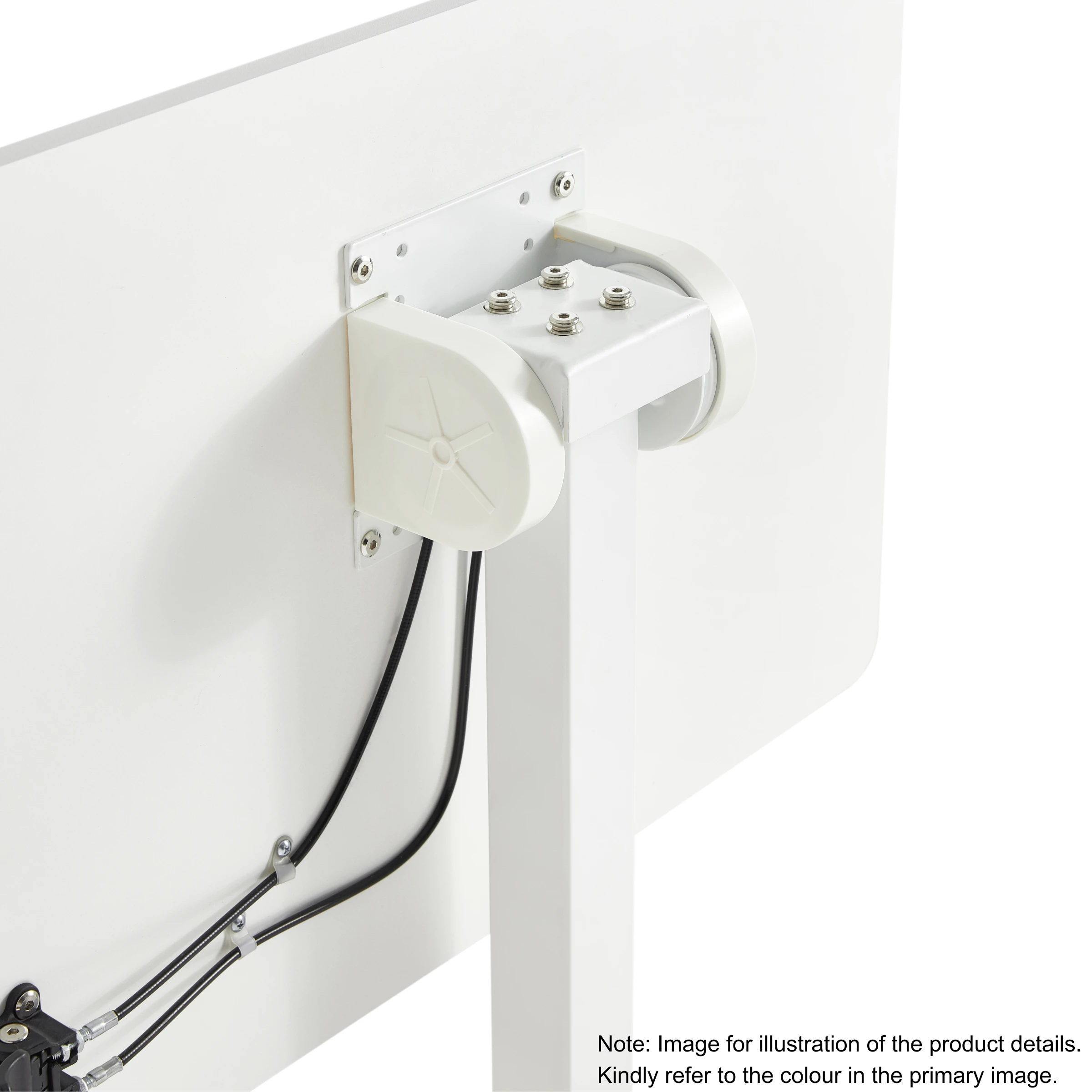 Linspire Islet Height Adjustable Pneumatic Side Table with Castors, Natural & White