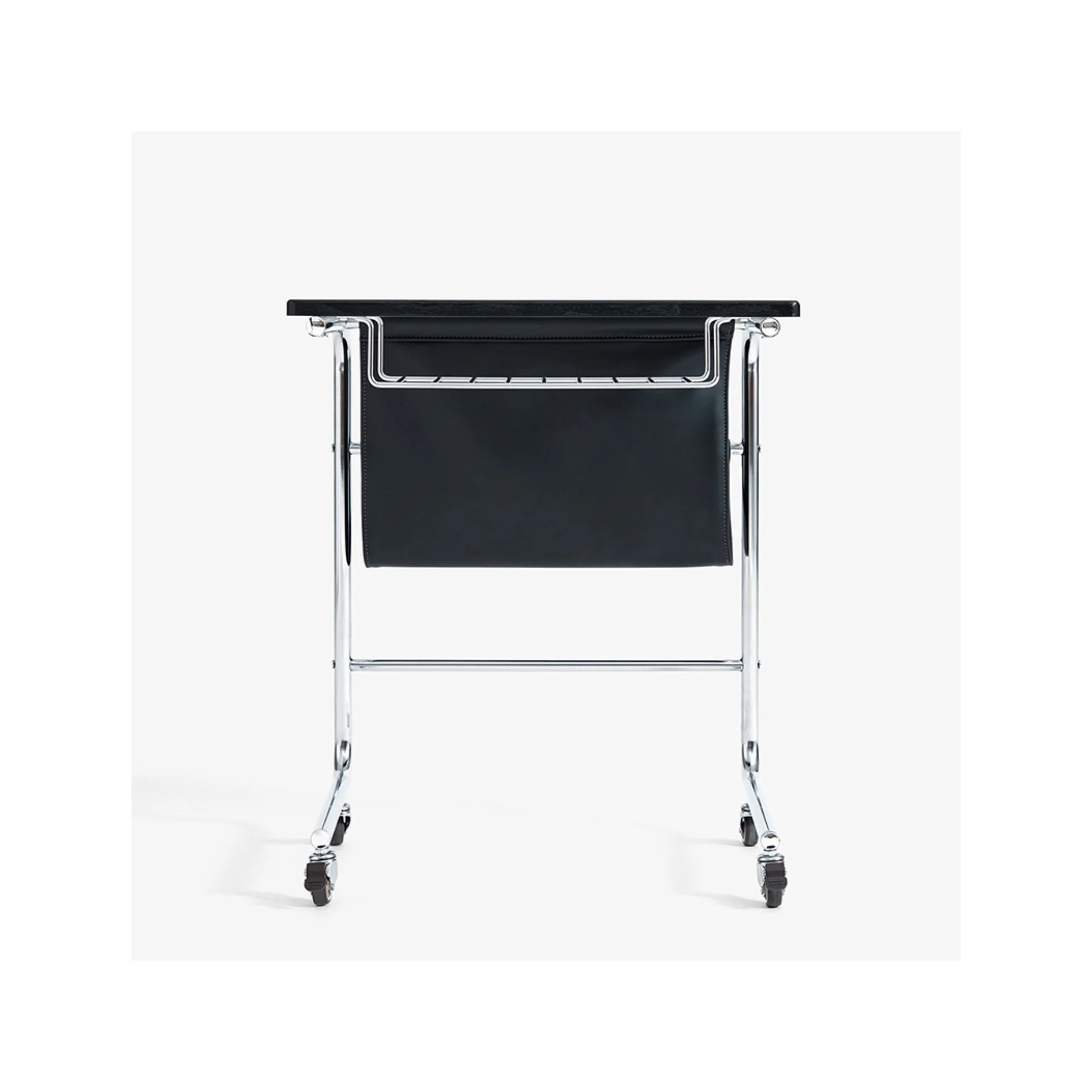 Linspire Trend Rolling Side Table with Storage, Black