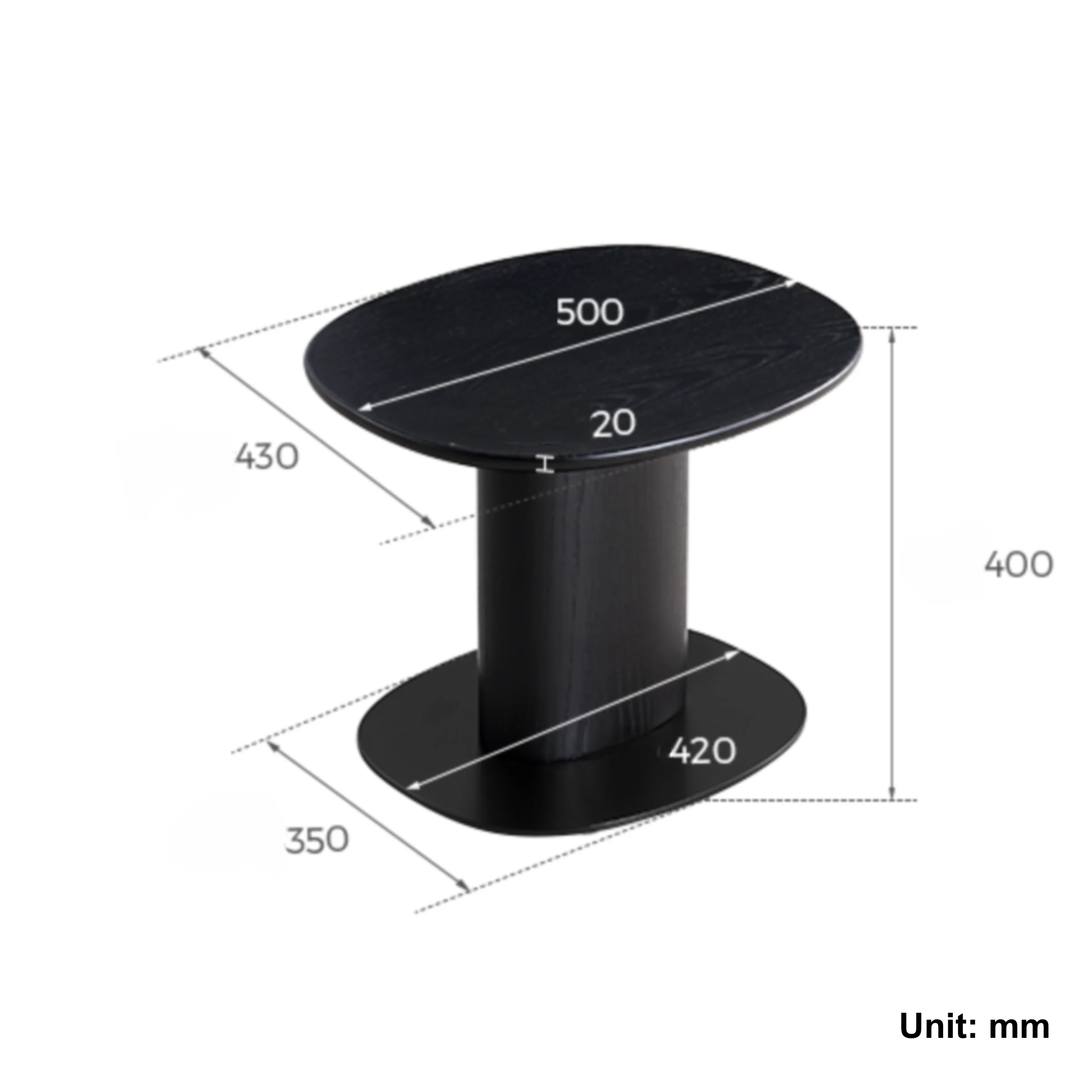 Linspire Terra Side Table, Black