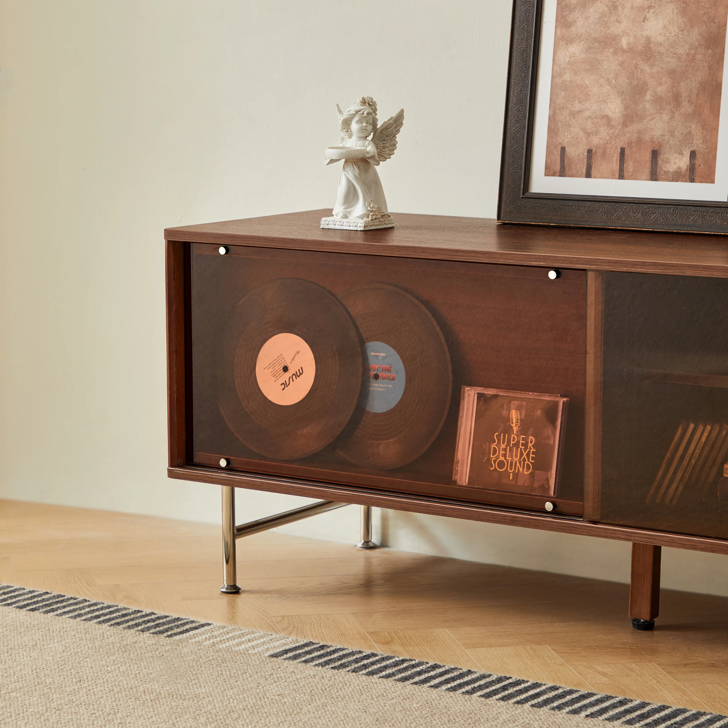 Linspire Ursula Entertainment Unit with Sliding Glass Doors, 2m
