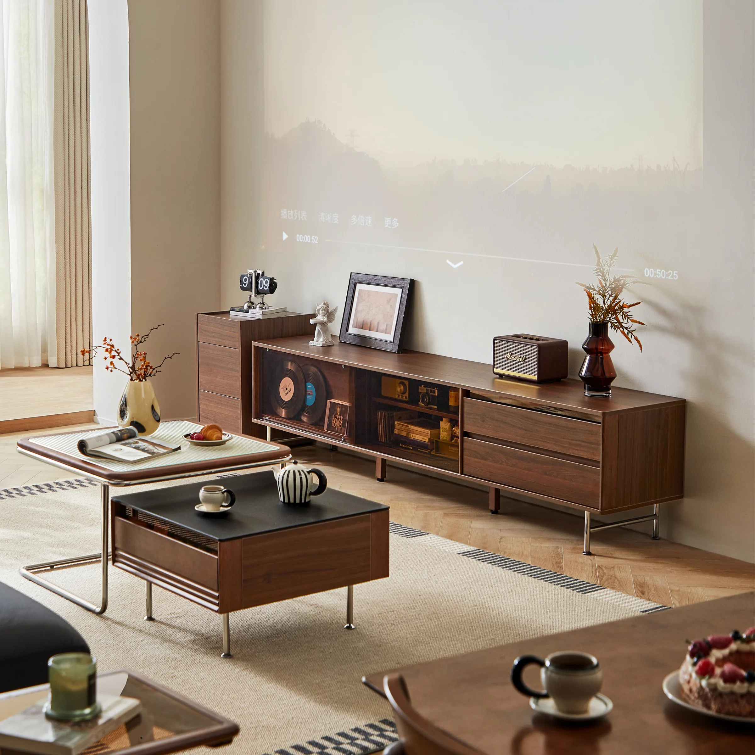 Linspire Ursula Entertainment Unit with Sliding Glass Doors, 2m