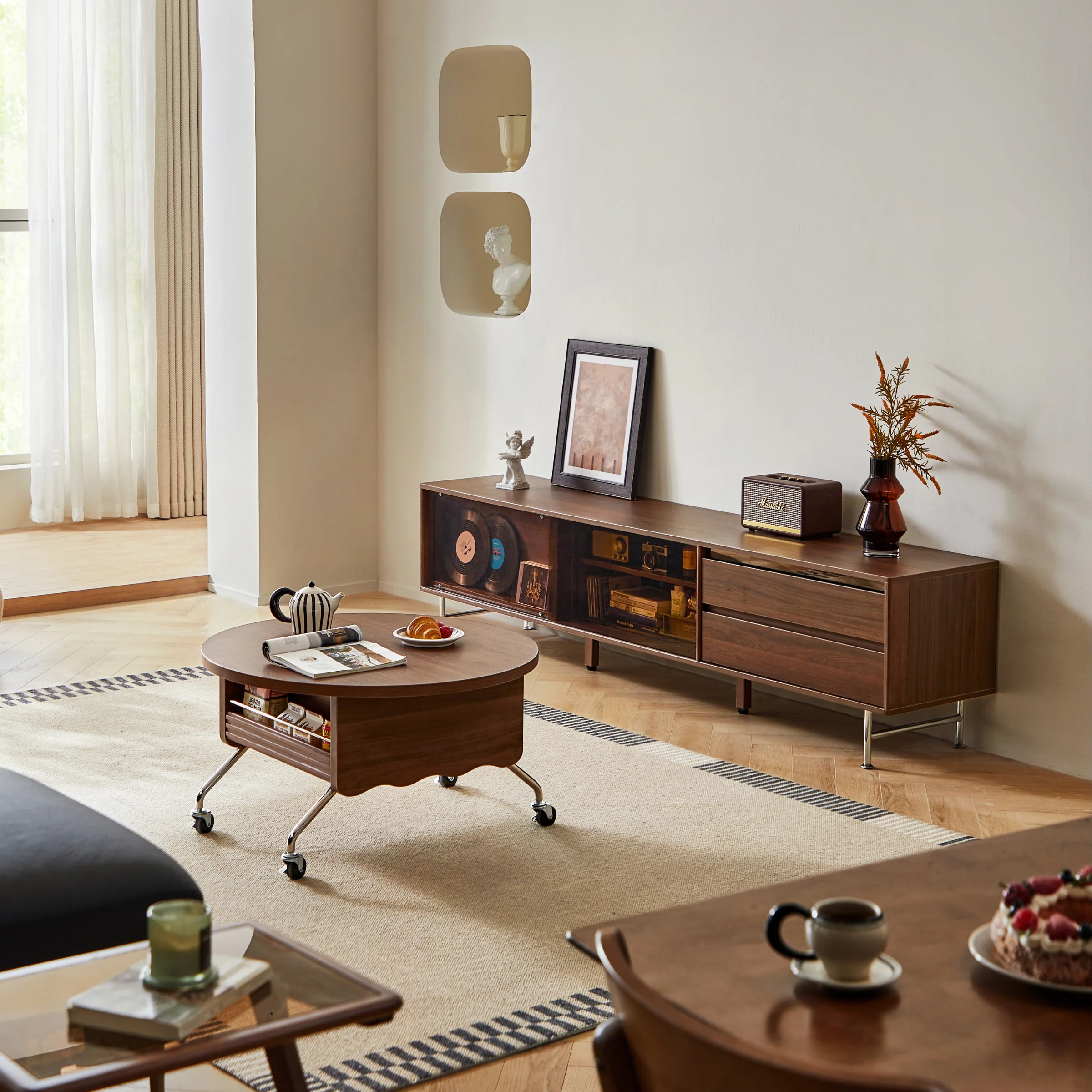 Linspire Ursula Entertainment Unit with Sliding Glass Doors, 2m