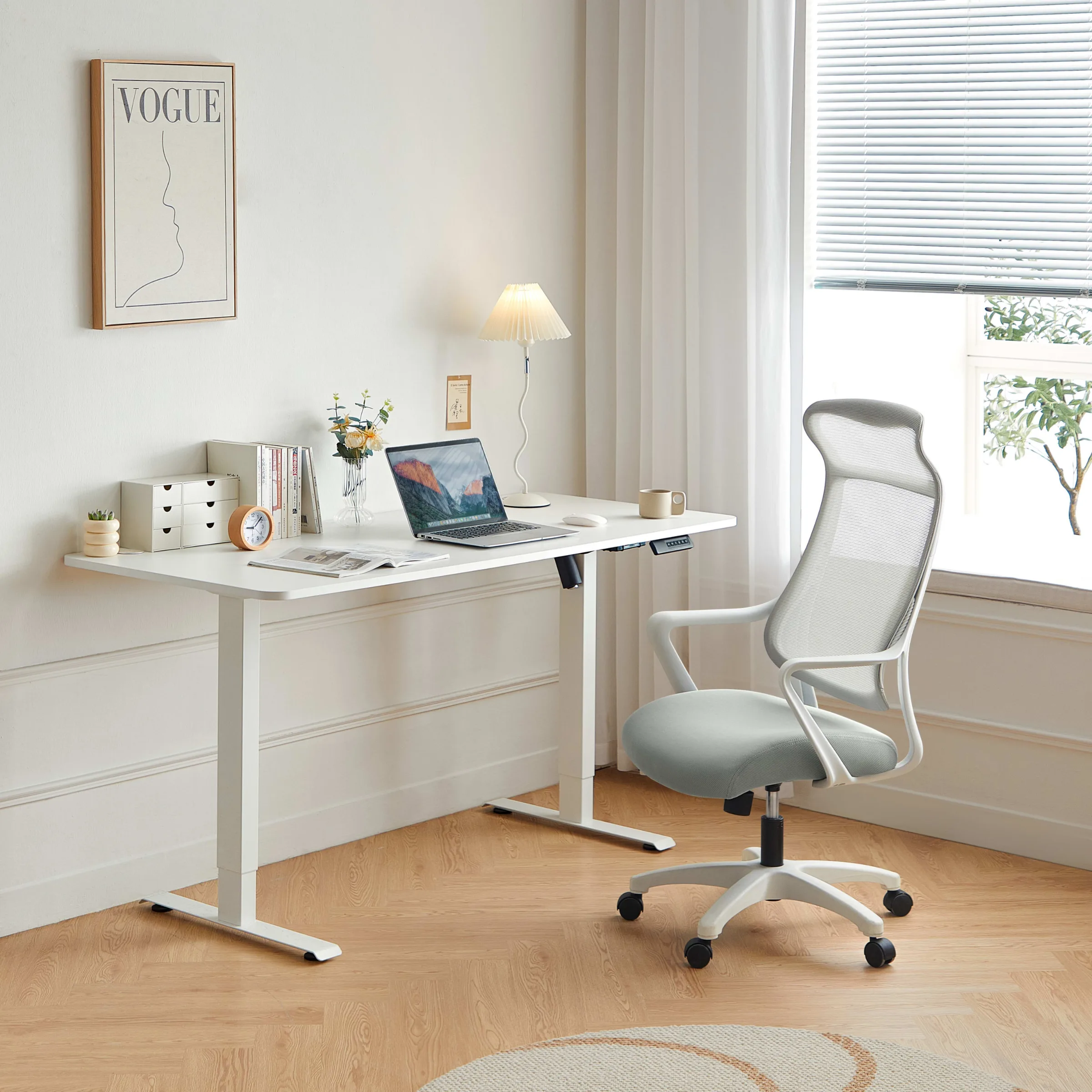 Linspire Ascend 2PCS Standing Desk Set, 120cm, White