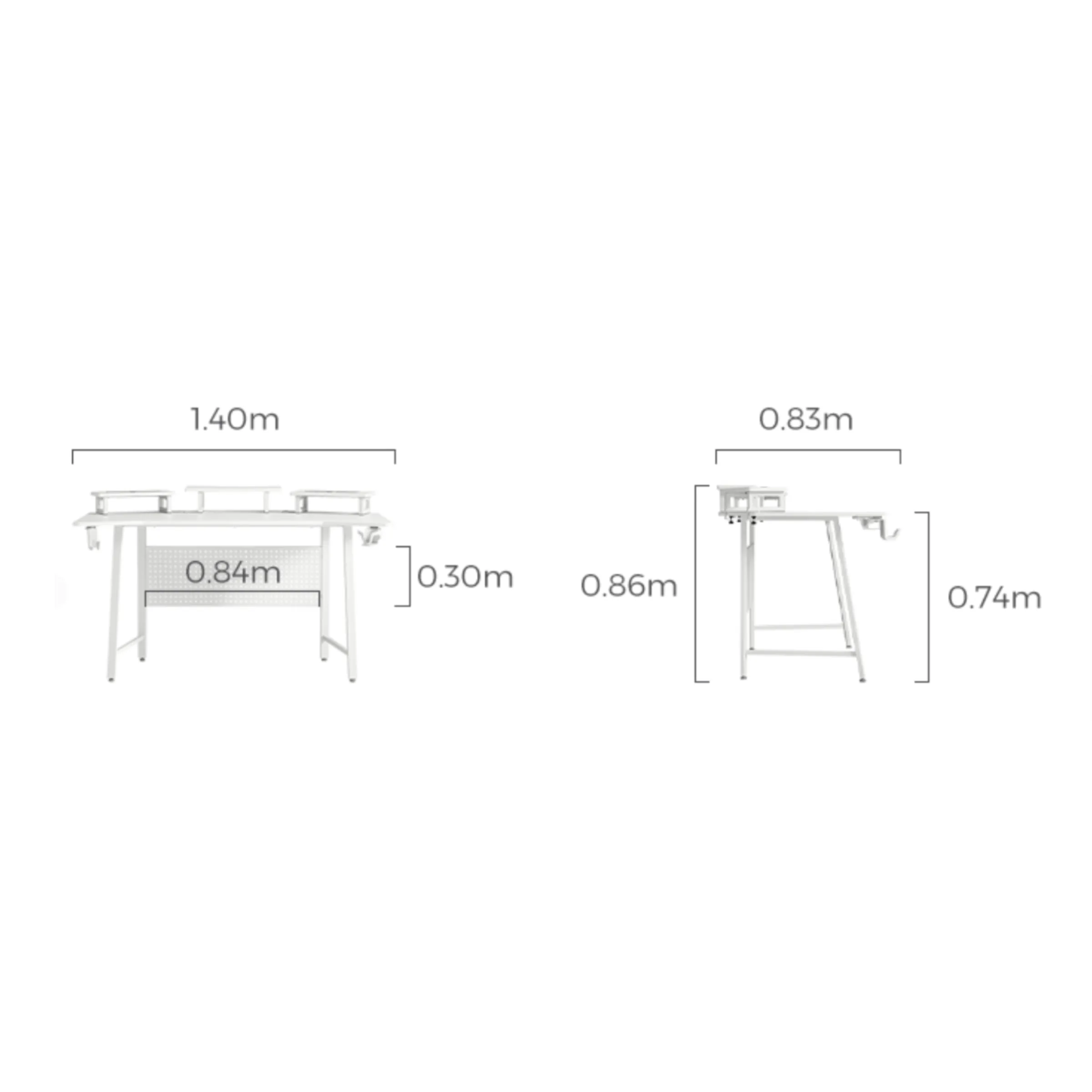 Linspire Rhapsody 2PCS Office Desk Set, 140cm