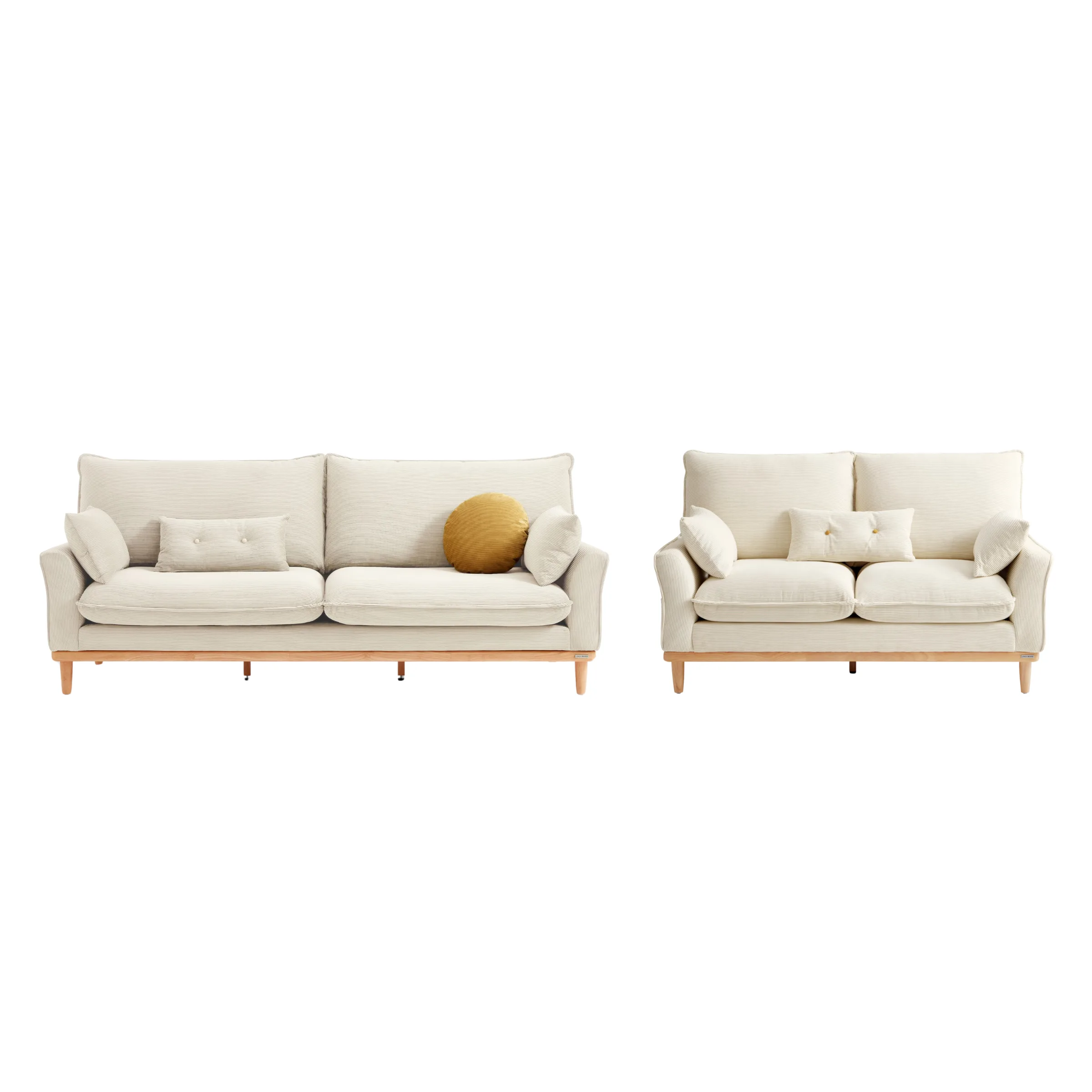 Linspire Moss 2PCS Sofa Set, 3+2 Seater, Neutral White