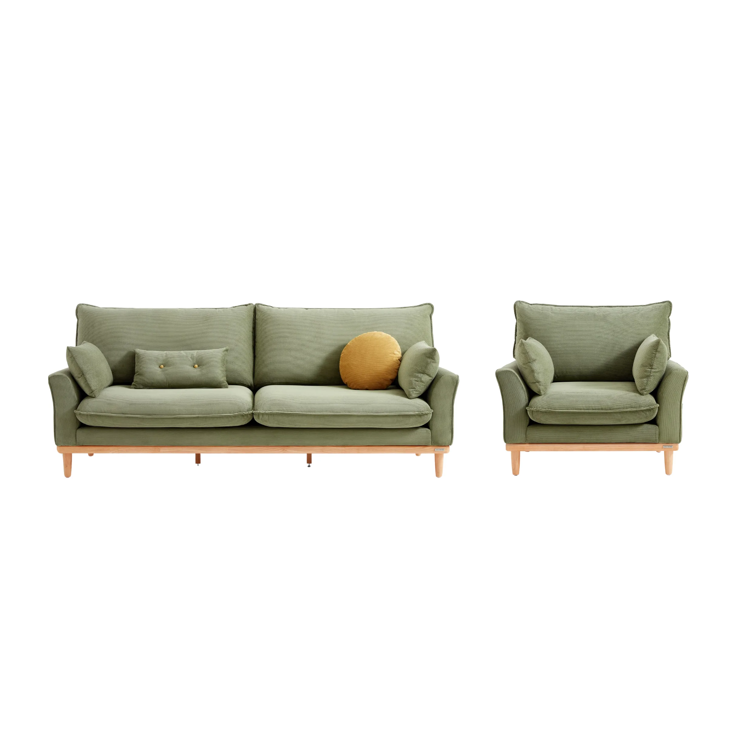 Linspire Moss 2PCS Sofa Set, 3+1 Seater, Moss Green